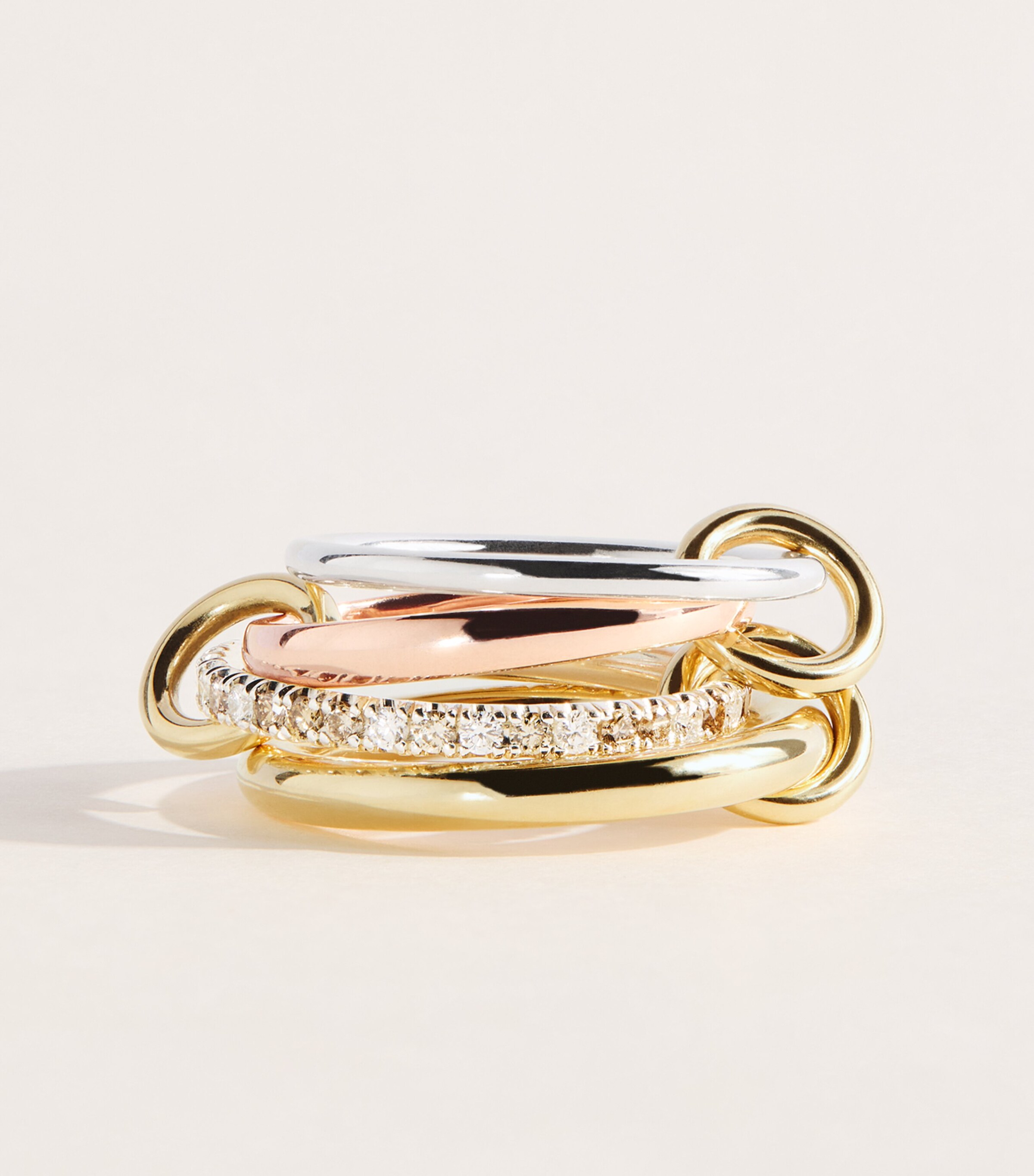 Spinelli Kilcollin Mixed Gold, Sterling Silver and Diamond Cancer Ring Sterling Silver Image 1