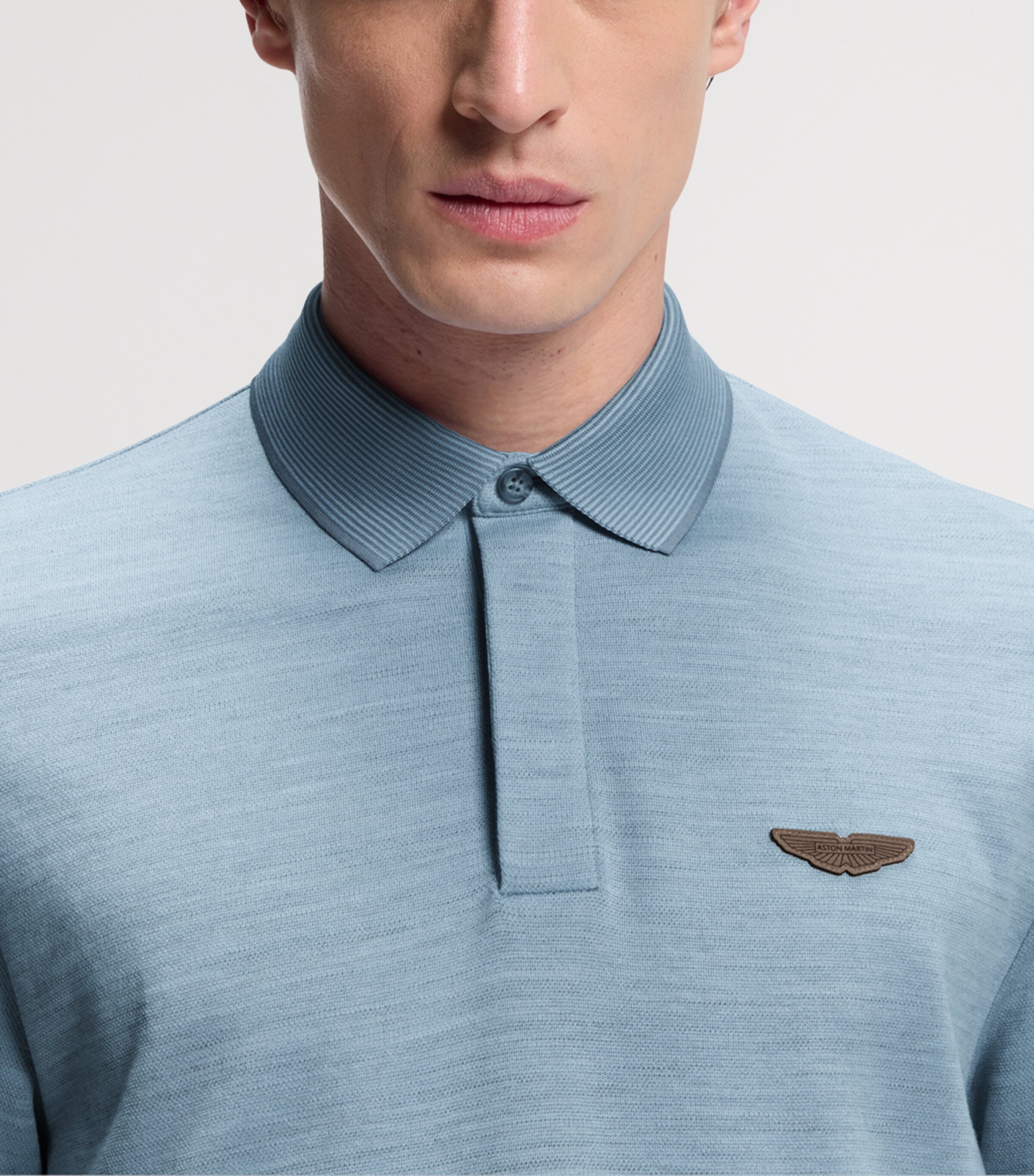 BOSS Mens x Aston Martin Cotton-Wool Polo Shirt Image 5