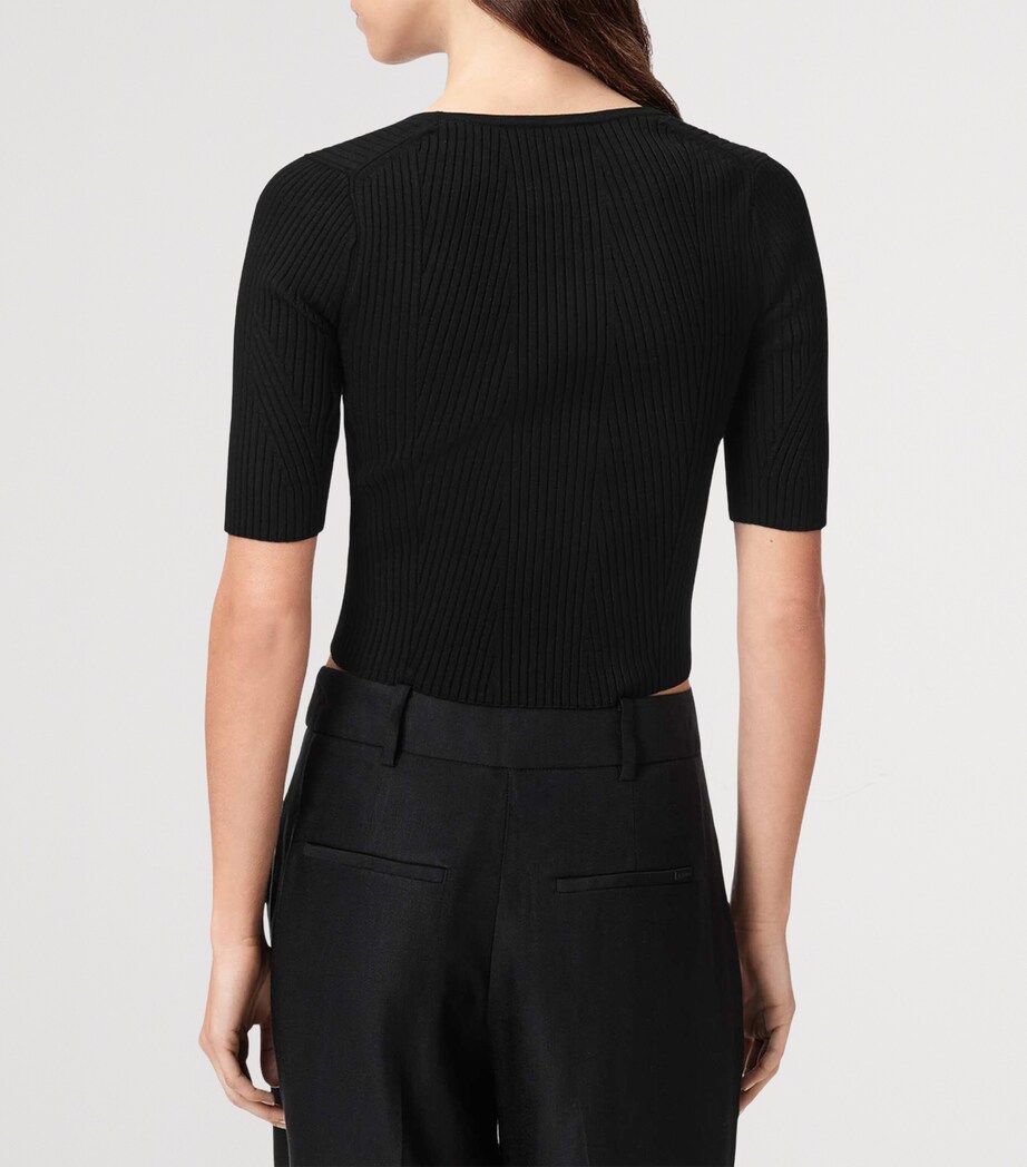 AllSaints Womens Cruz Hally Top Black Image 4