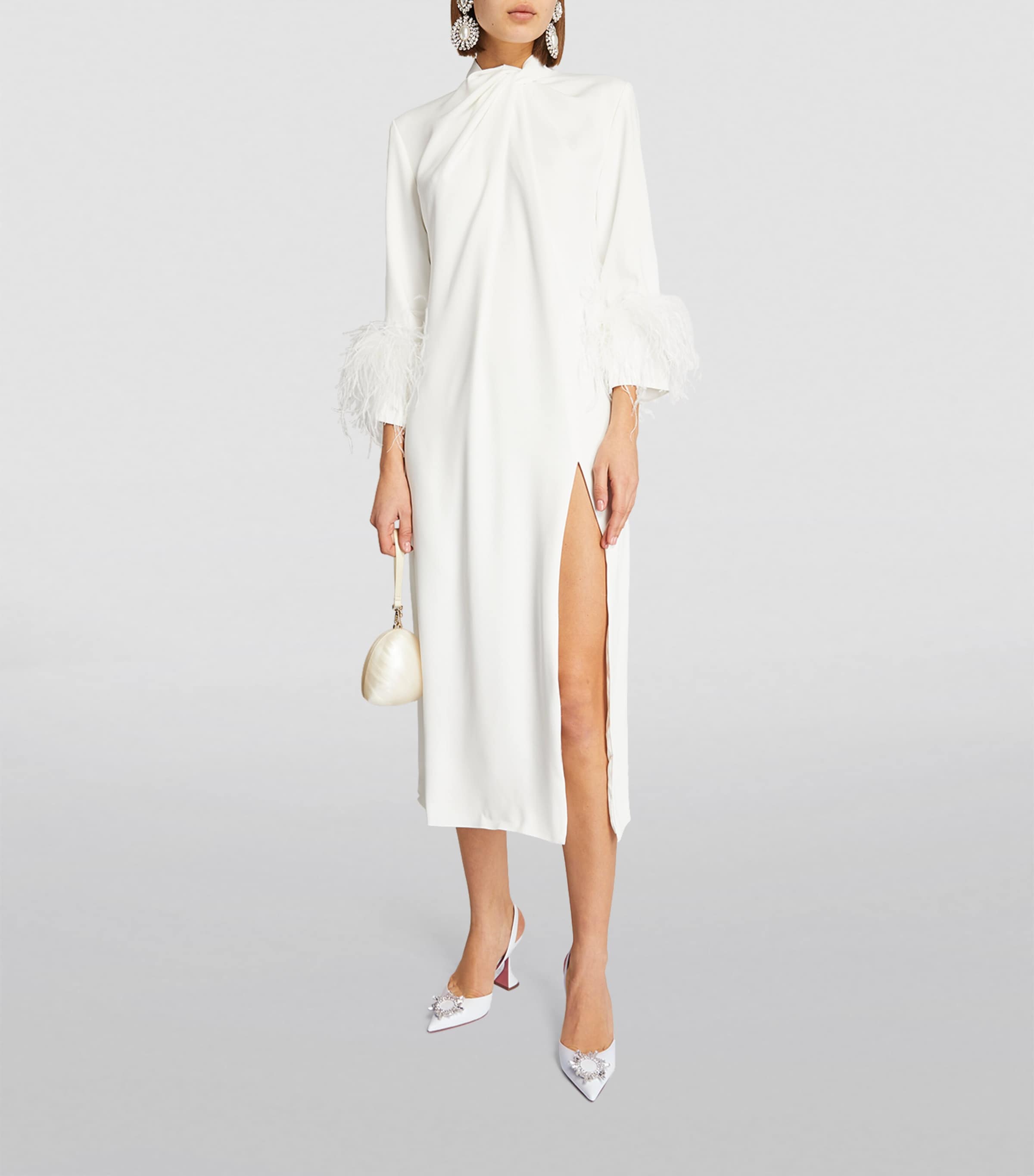 Leather Begum Slingback Pumps 95 WHITE Image 4