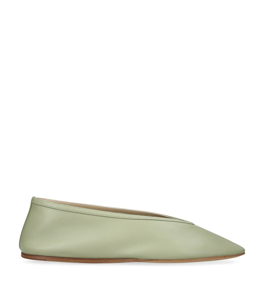 Le Monde Beryl Leather Luna Ballet Flats Pale Green Image 1