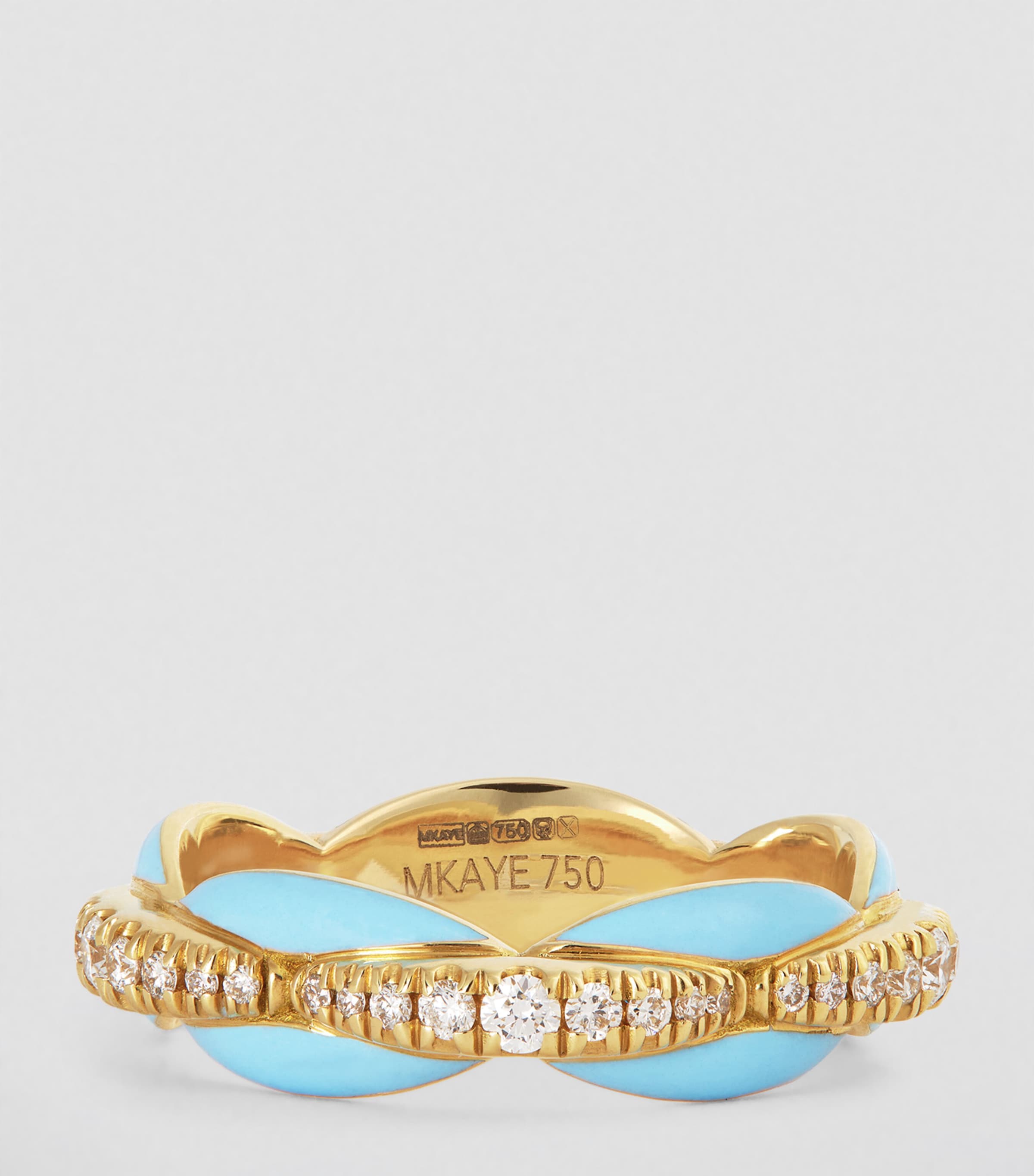 Melissa Kaye Yellow Gold, Diamond And Enamel Ada Ring