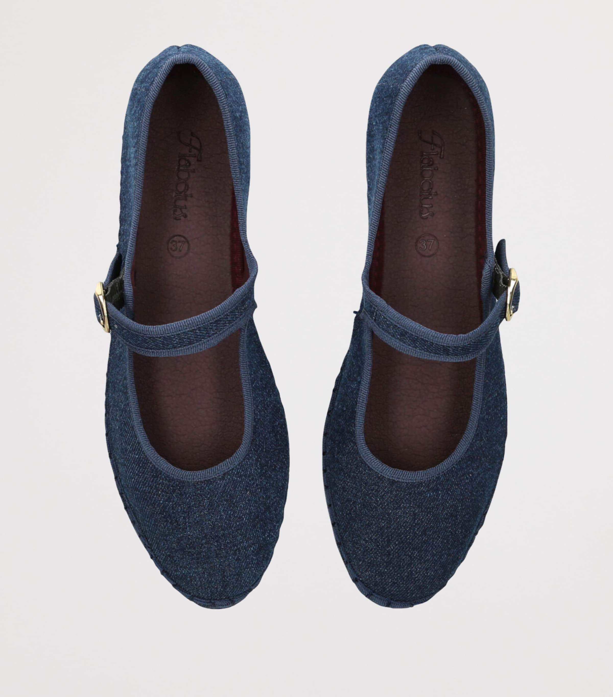 Flabelus Womens Denim Rostova Ballet Flats Blue/dark Image 4