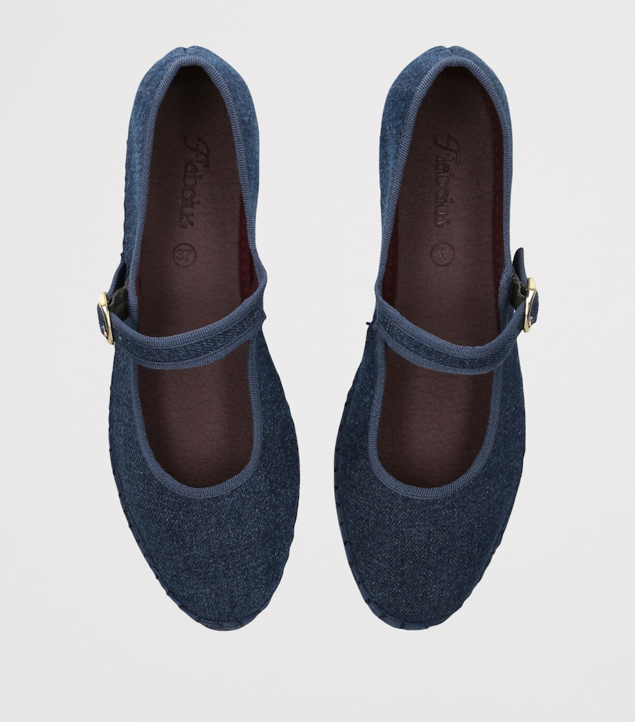 Flabelus Womens Denim Rostova Ballet Flats Blue/dark Image 4