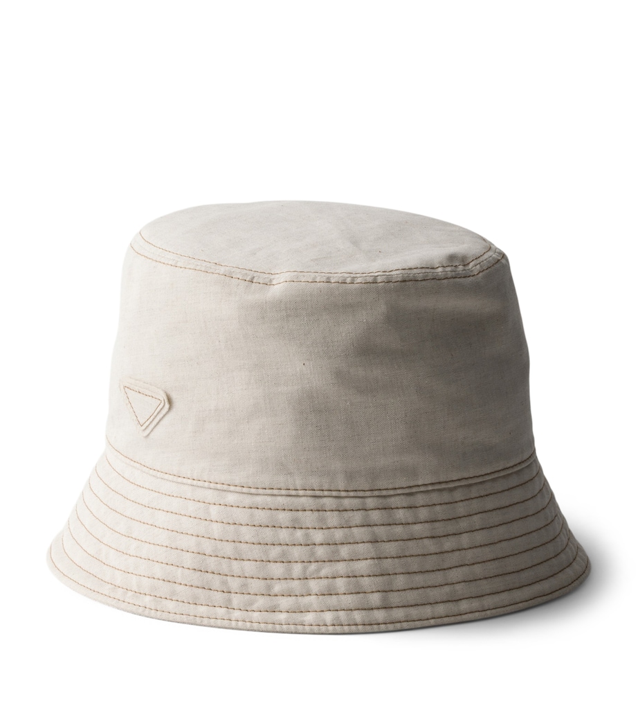 Prada Twill Bucket Hat Neutral Image 1