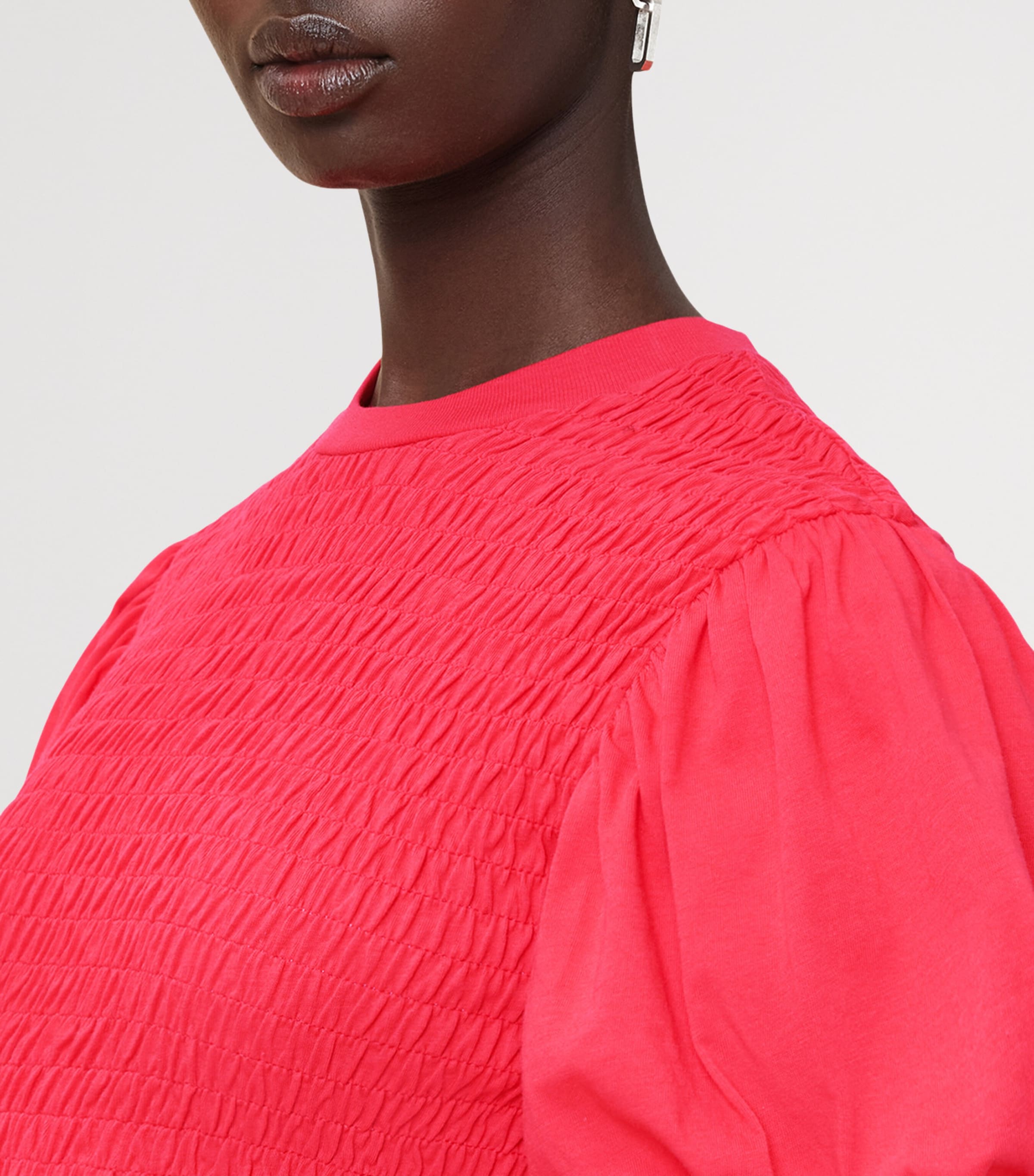 Smocked Dael Top CRIMSON RED Image 6