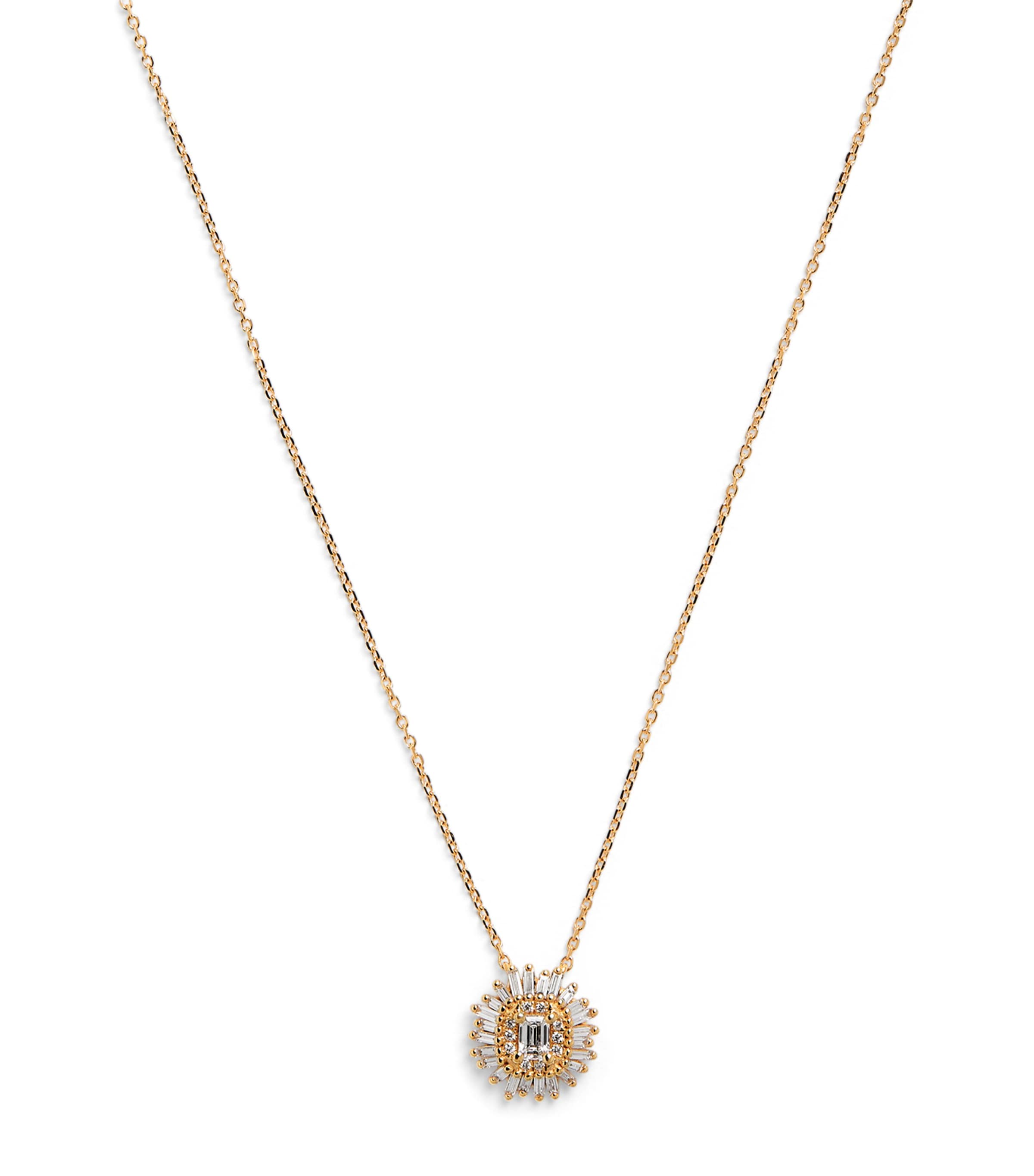 Yellow Gold and Diamond One of a Kind Flower Necklace