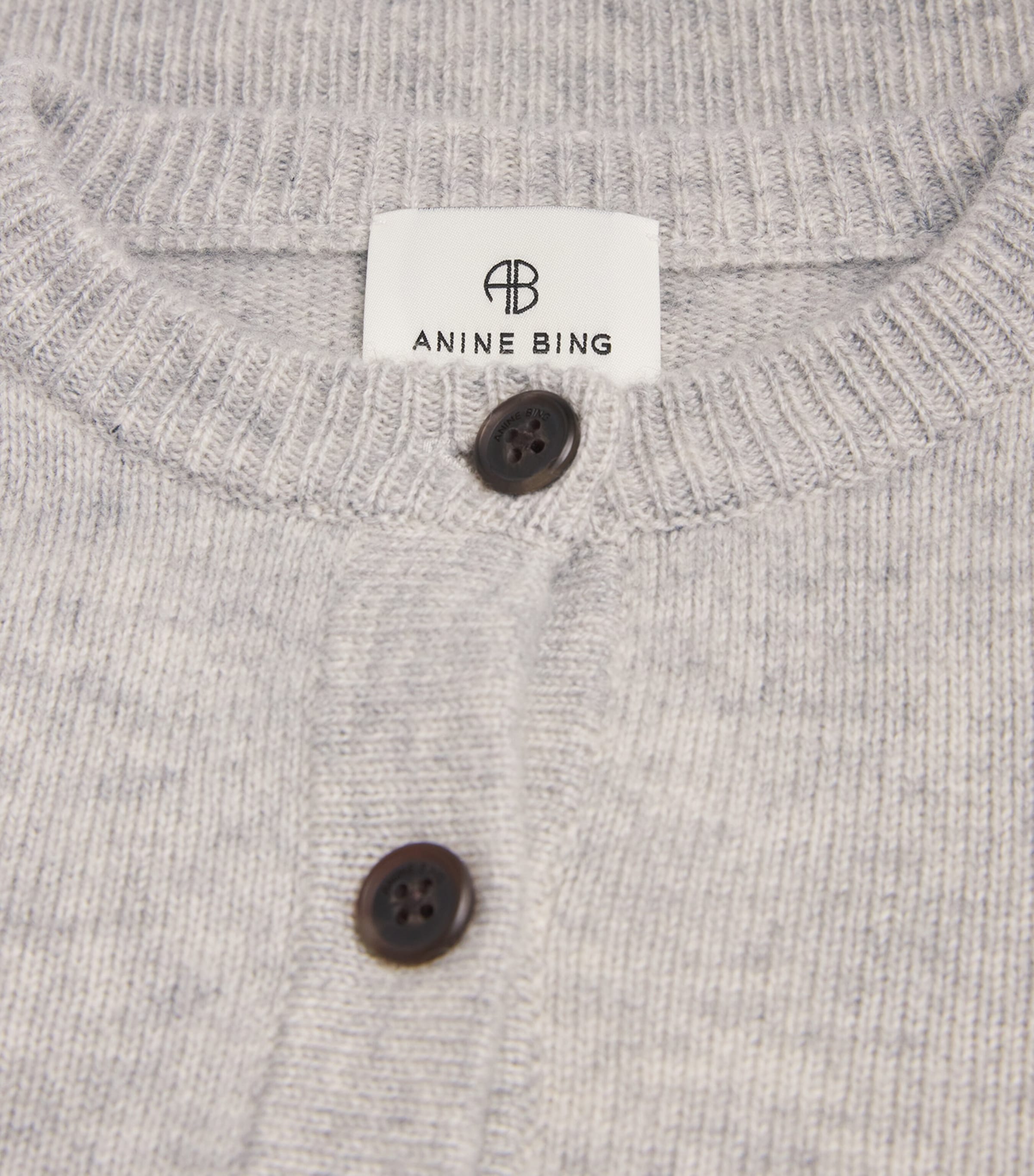 ANINE BING Womens Cashmere Joye Cardigan Grey Melange Image 6