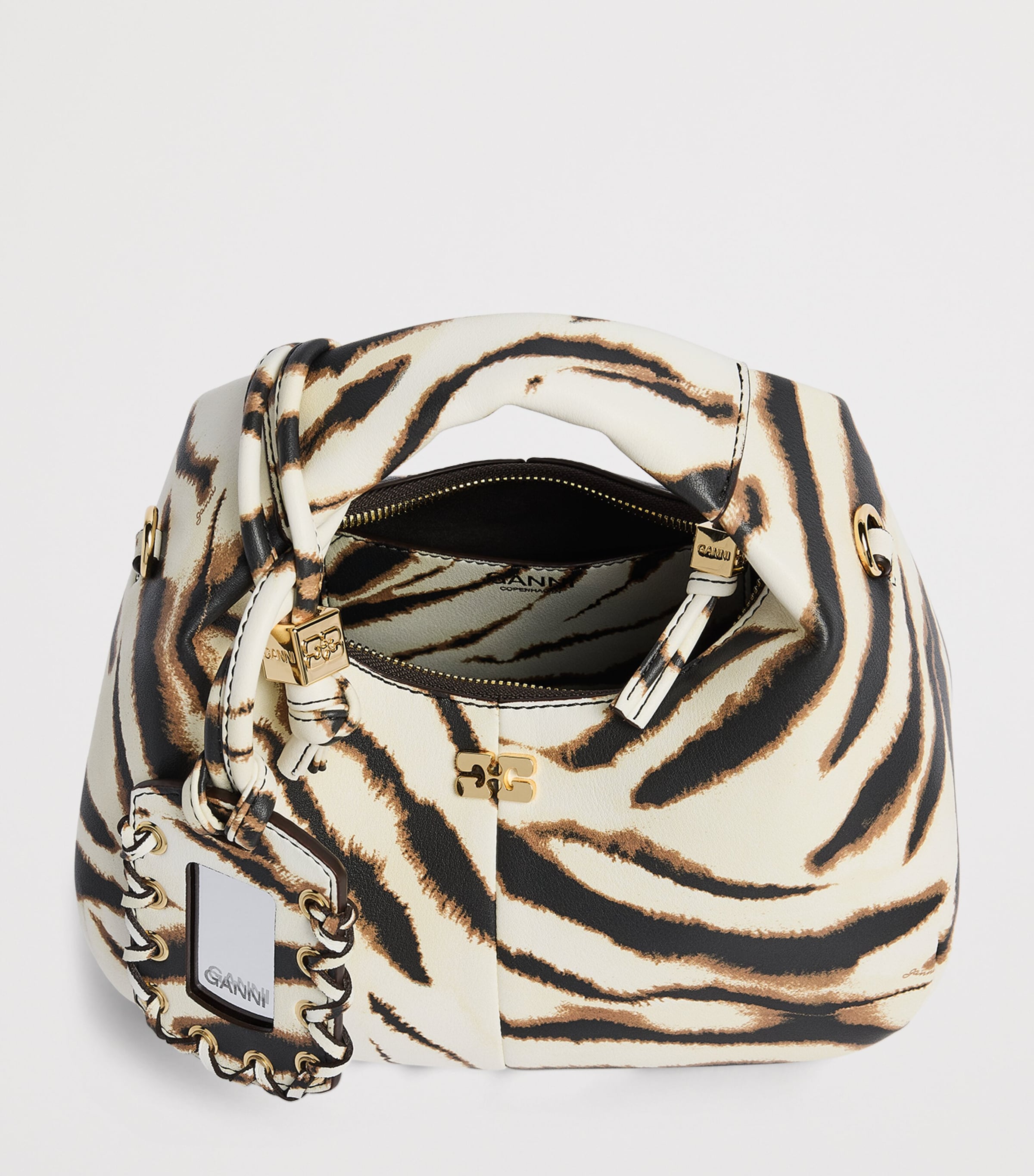 GANNI Mini Zebra Shoulder Bag Egret Image 5