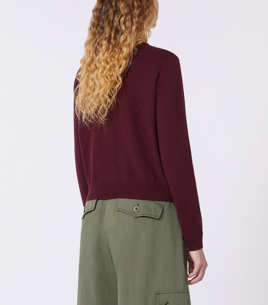 Weekend Max Mara Womens Wool-Cashmere Cardigan Bordeaux Image 3