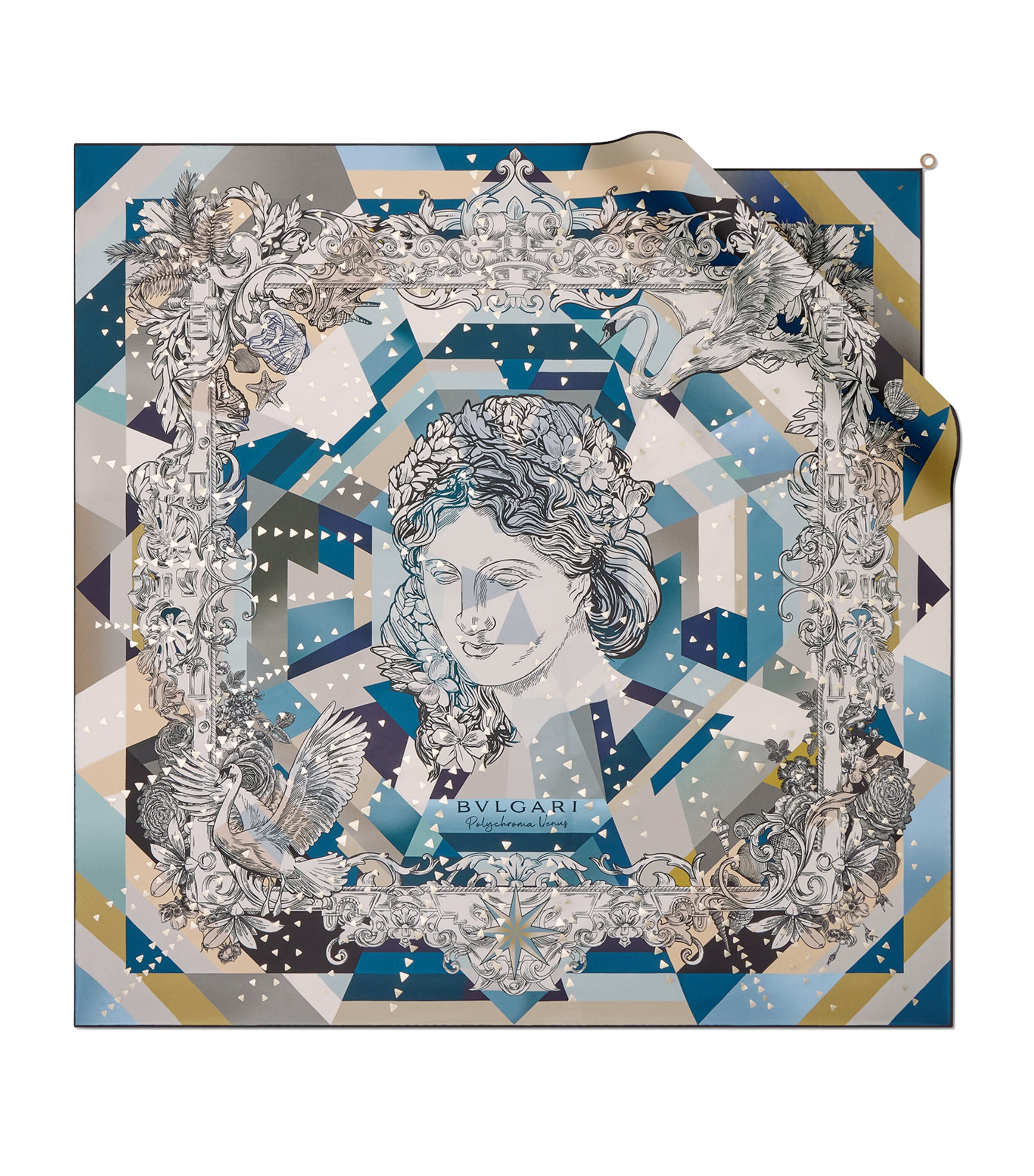Silk Polychroma Venus Scarf BLUE Image 1