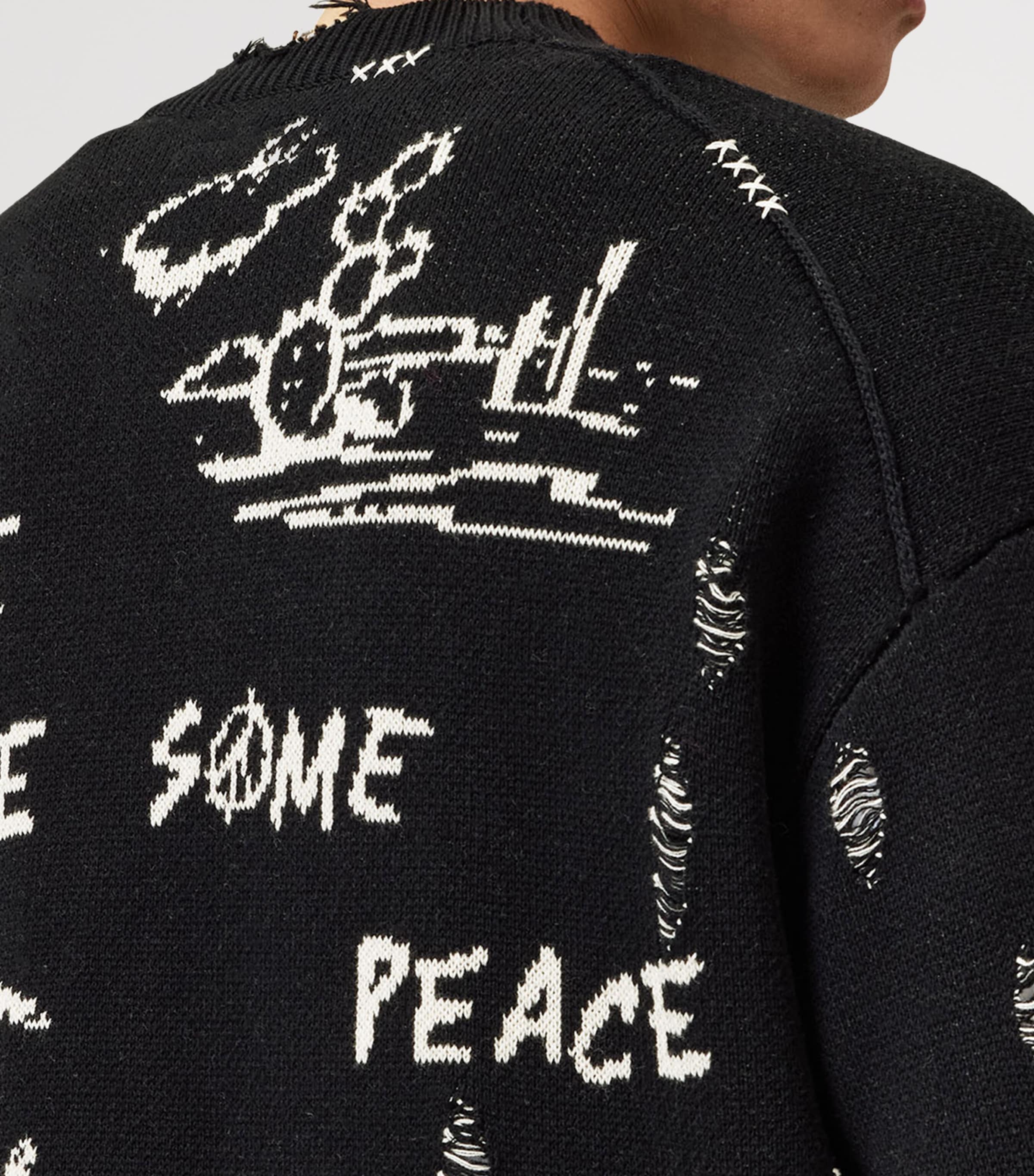 Organic Cotton Caledon Cardigan BLACK/CHALK WHITE Image 5