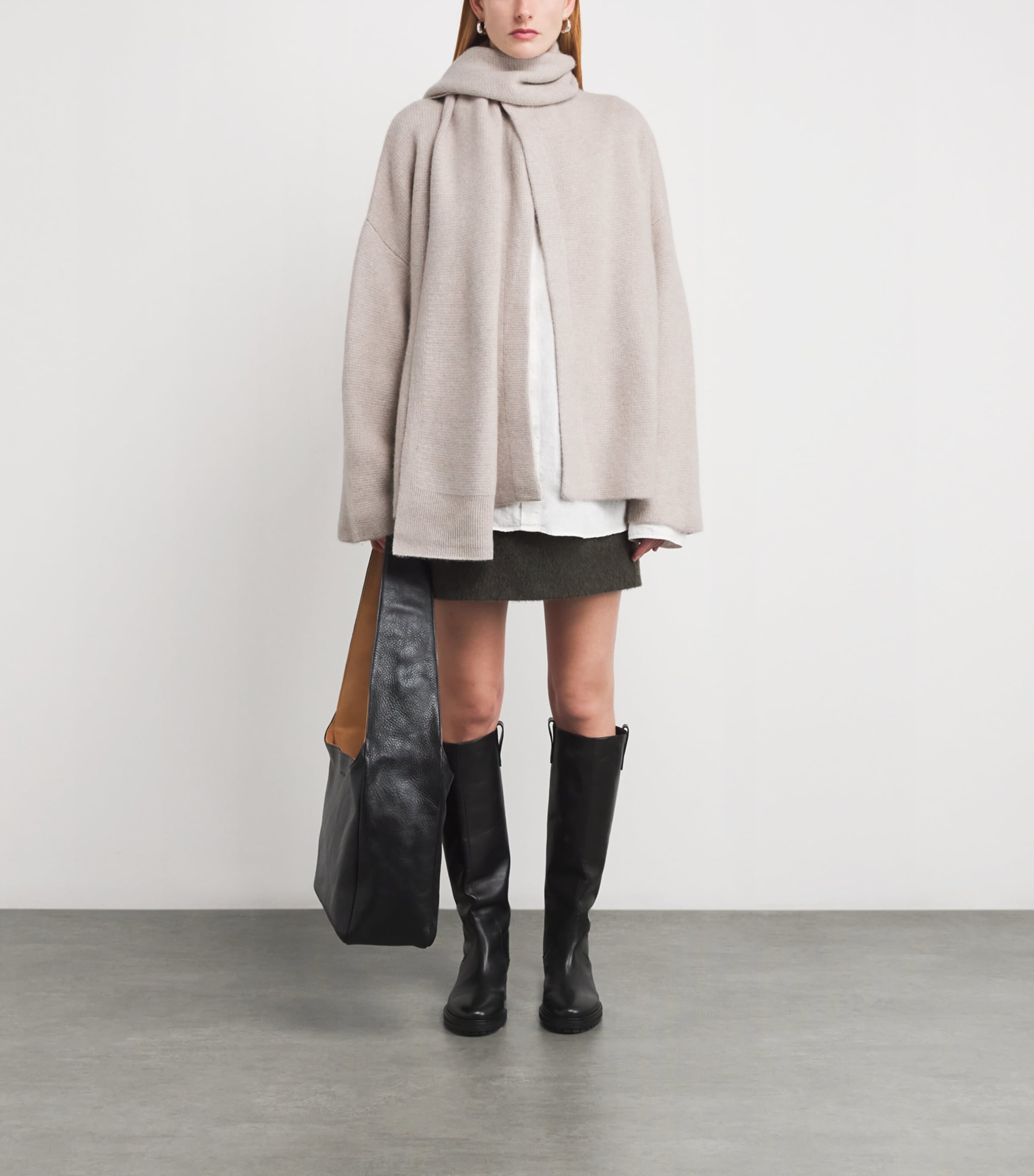 Organic Cashmere Scarf Spain Cardigan LIGHT BEIGE Image 2