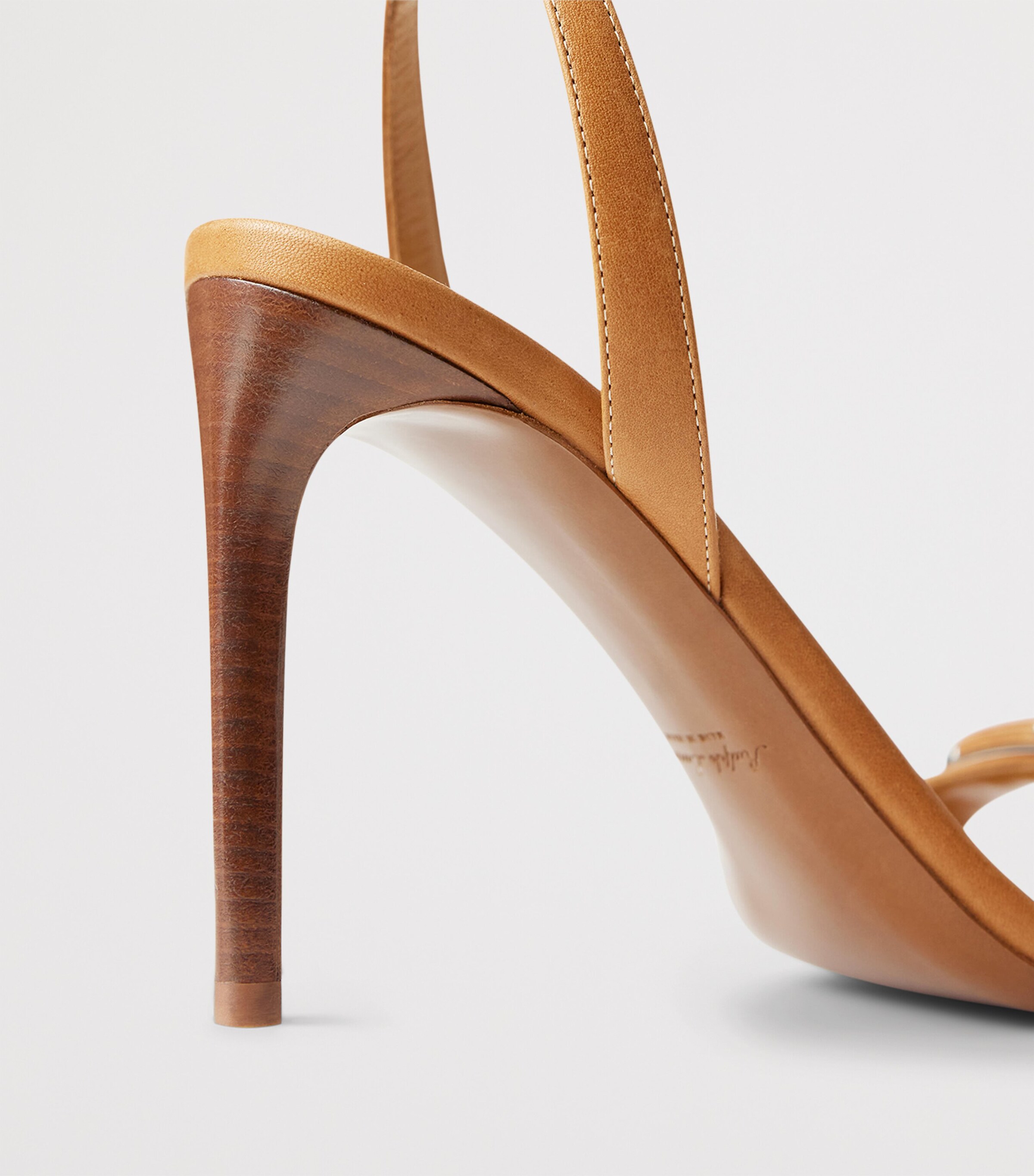 Leather Presling Heeled Sandals 95 RL GOLD Image 4