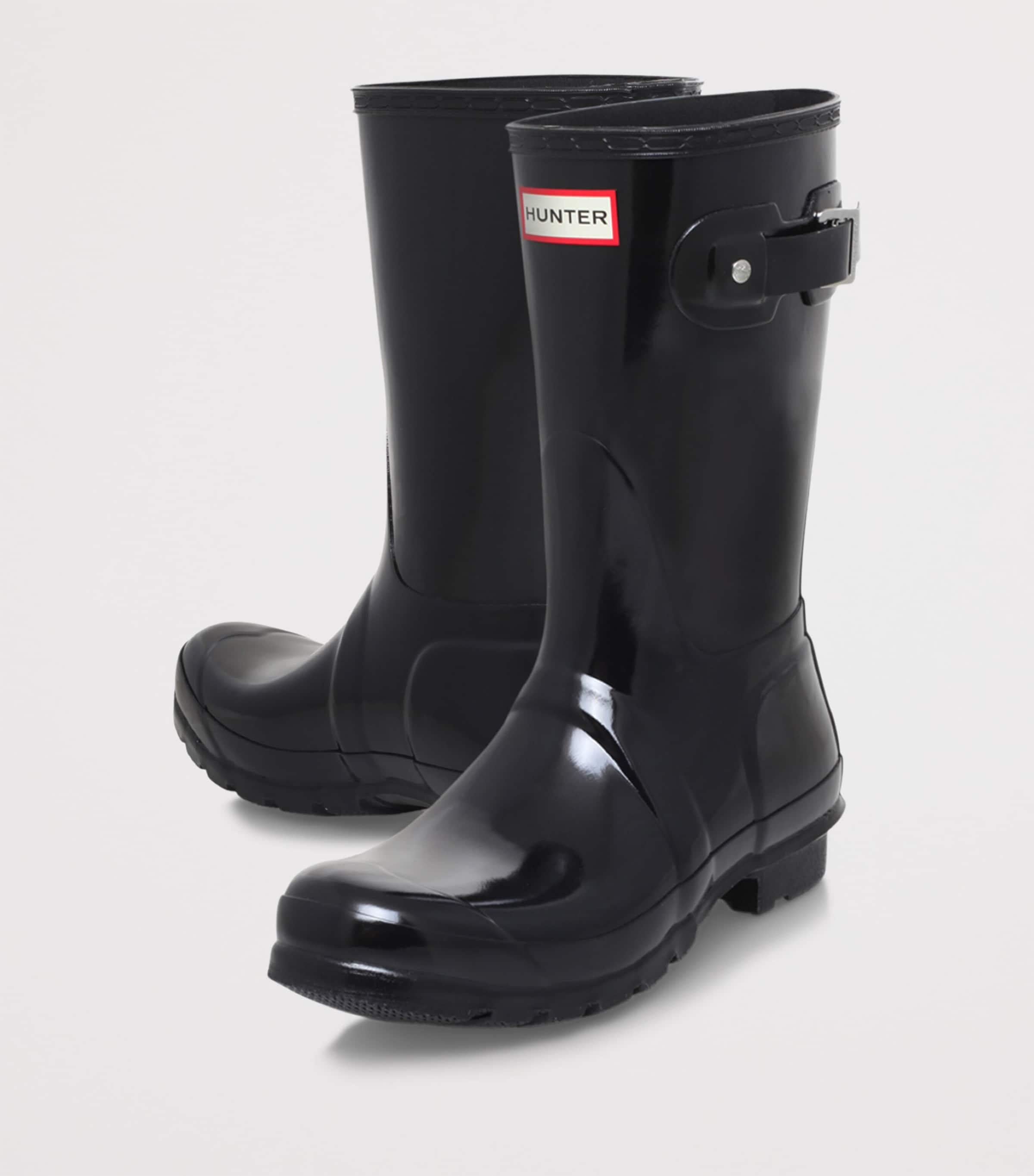 Hunter Original Gloss Short Wellington Boots Black Image 4