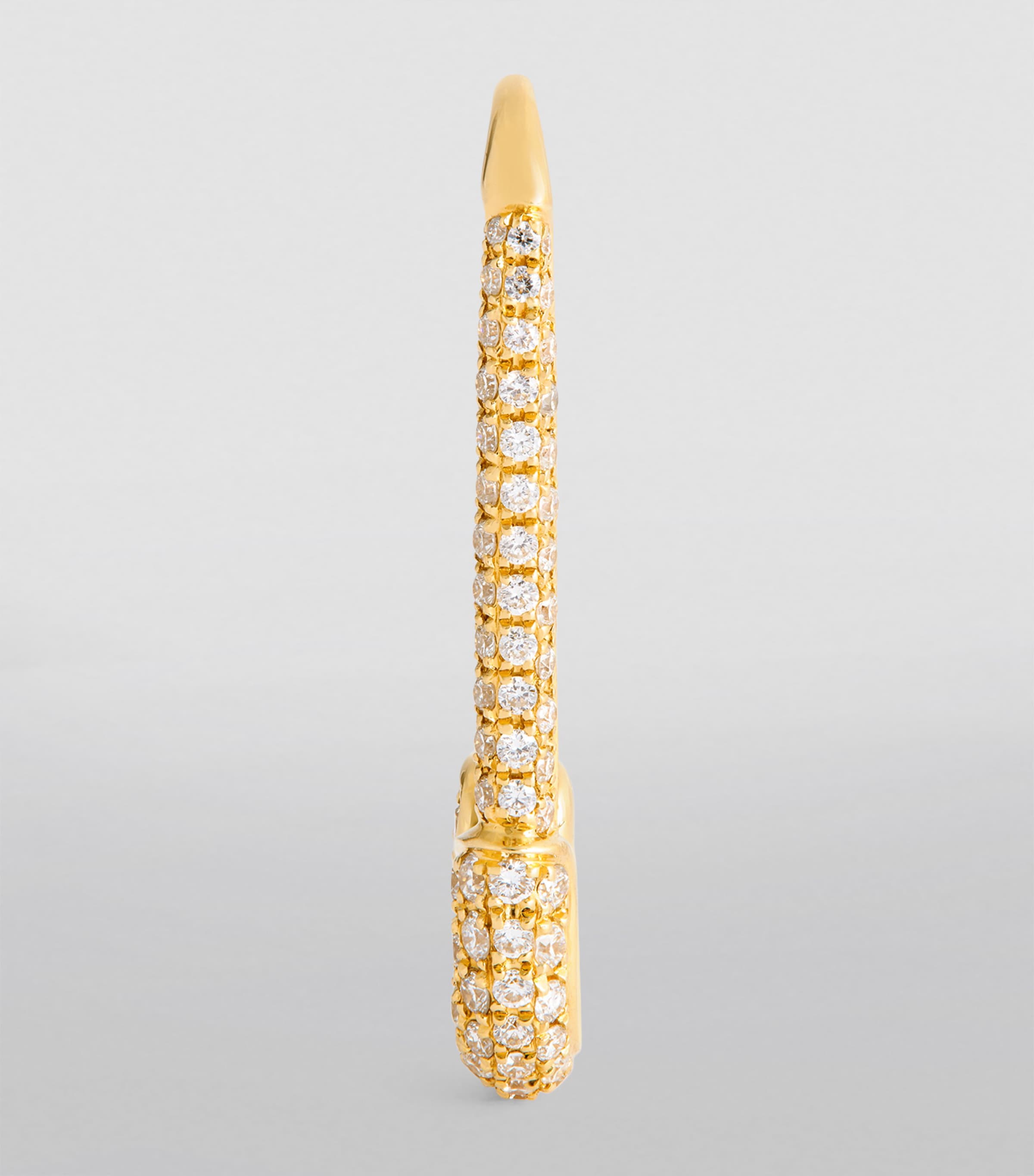 Yellow Gold and Diamond Safety Pin Single Right Earring YELLOW GOLD Image 2