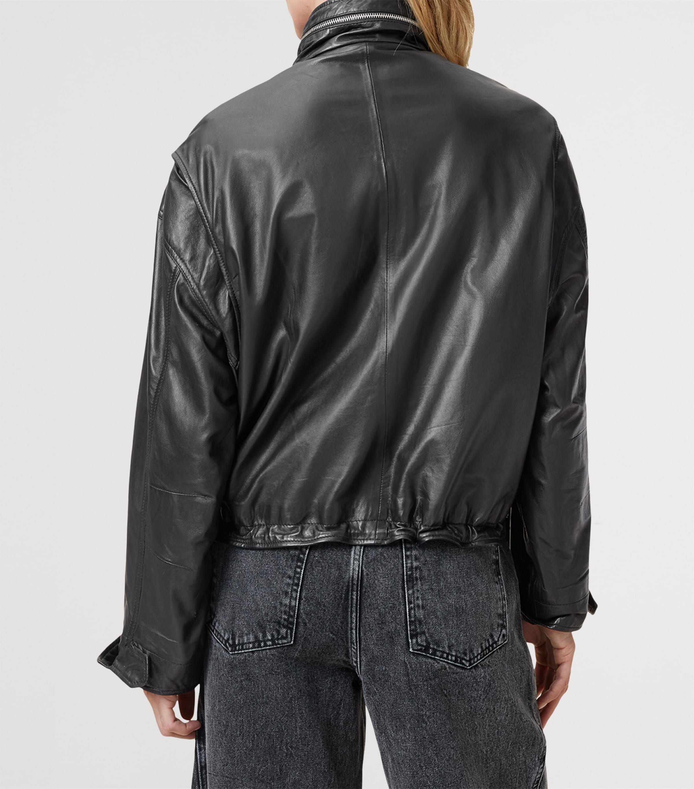 AllSaints Black Clay Leather Jacket | Harrods US