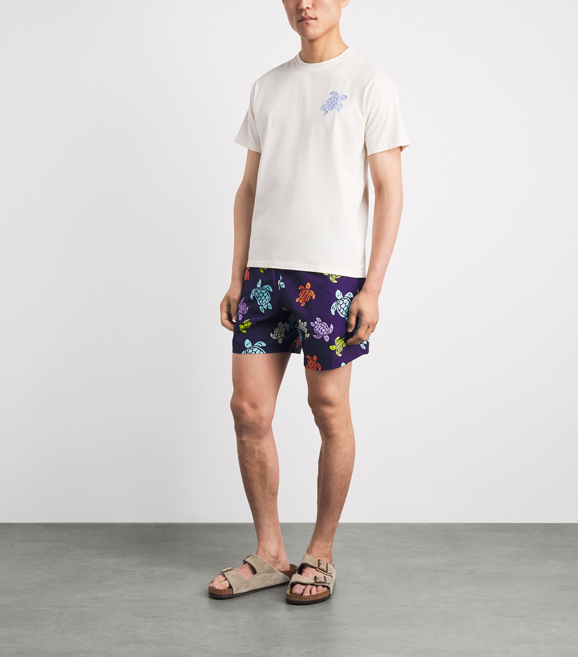 Vilebrequin Mens Micro-Perforated Mahina Swim Shorts Violette Image 2