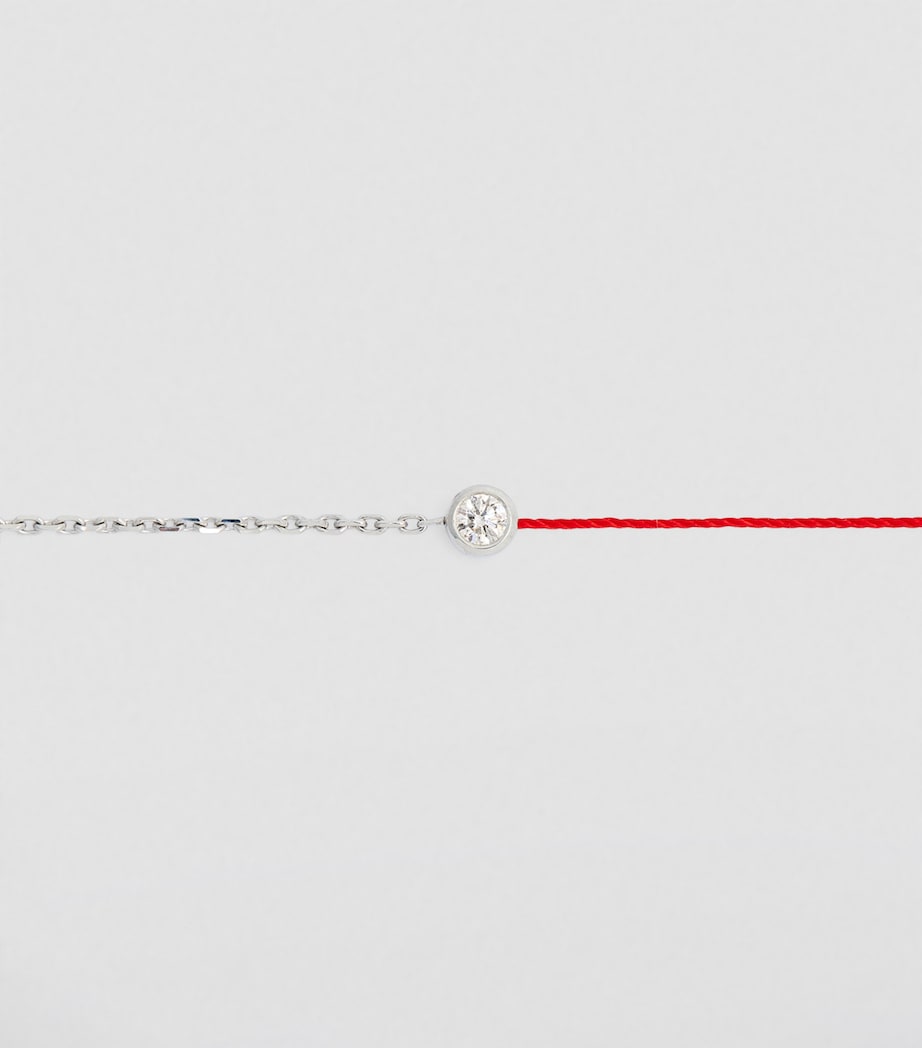 White Gold and Diamond Pure Double Bracelet RED Image 2