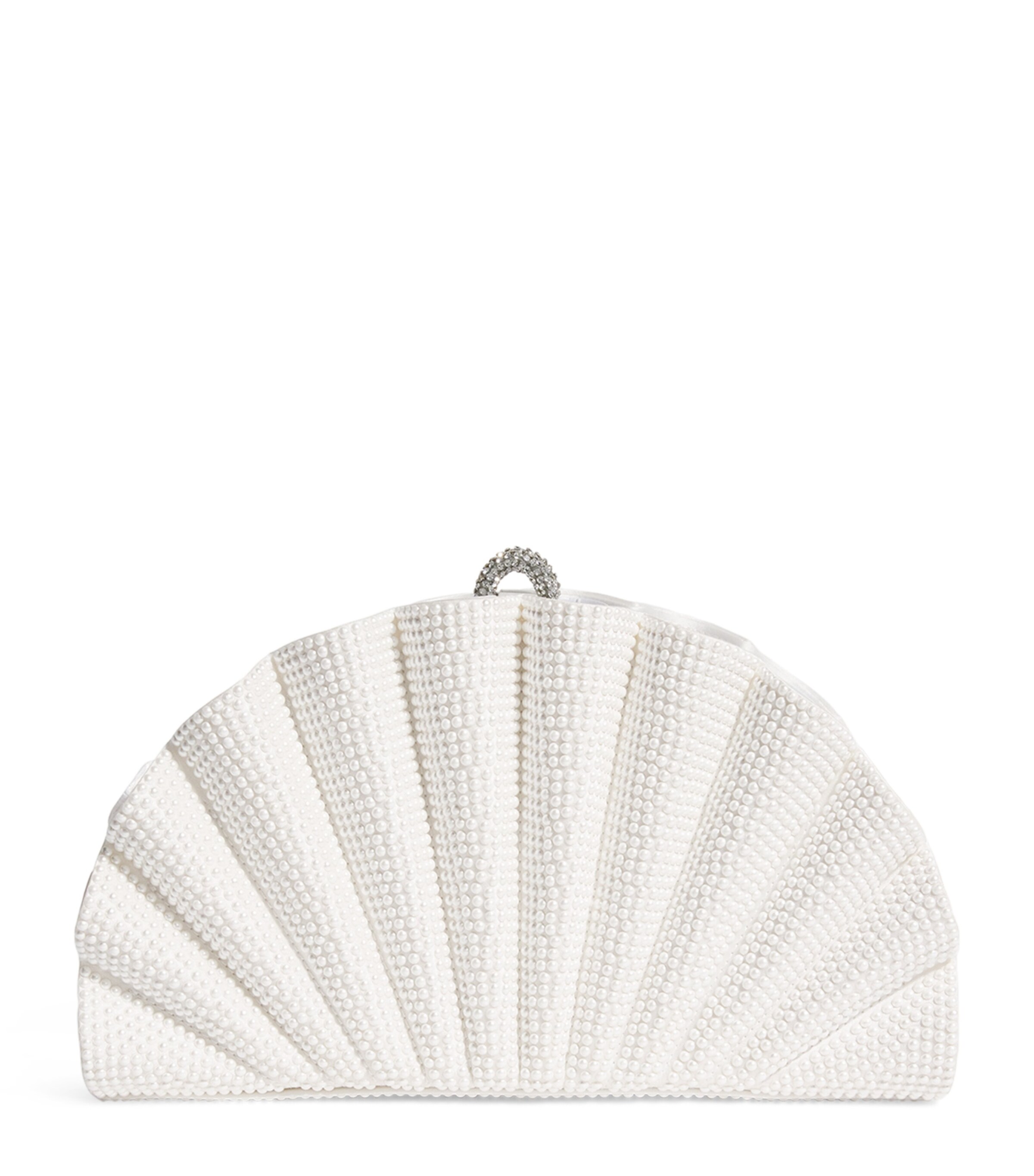 Satin Pearlised Origami Fan Clutch Bag SPEAR Image 1