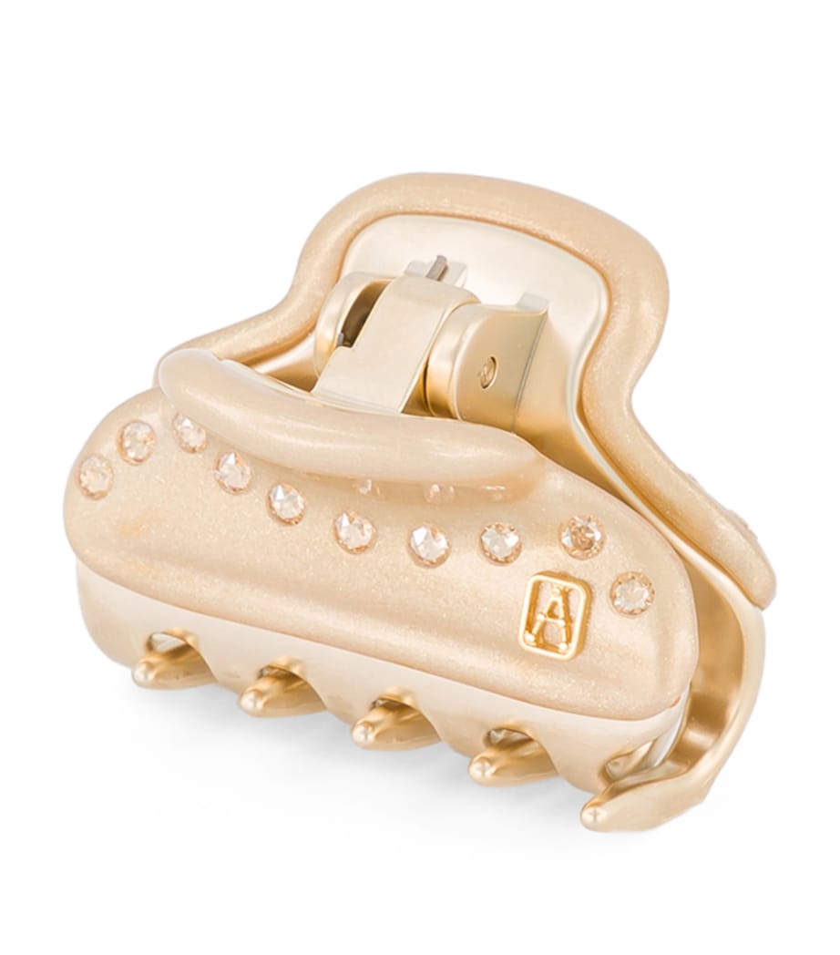 Alexandre de Paris Gold-Plated Crystal-Embellished Claw Hair Clip Pail Dore/or Image 2