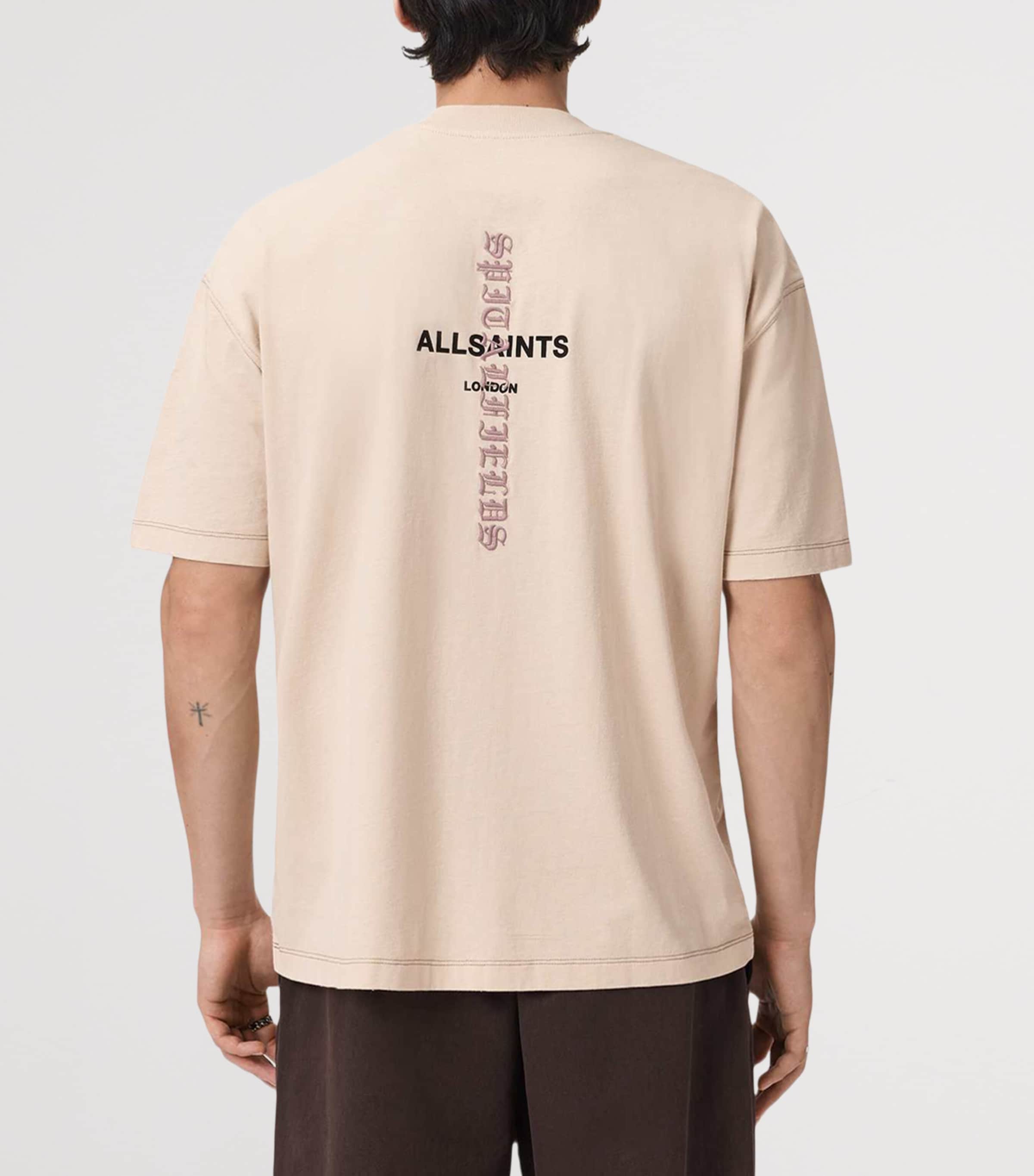 AllSaints Mens Organic Cotton Knox T-Shirt Phantom White Image 4