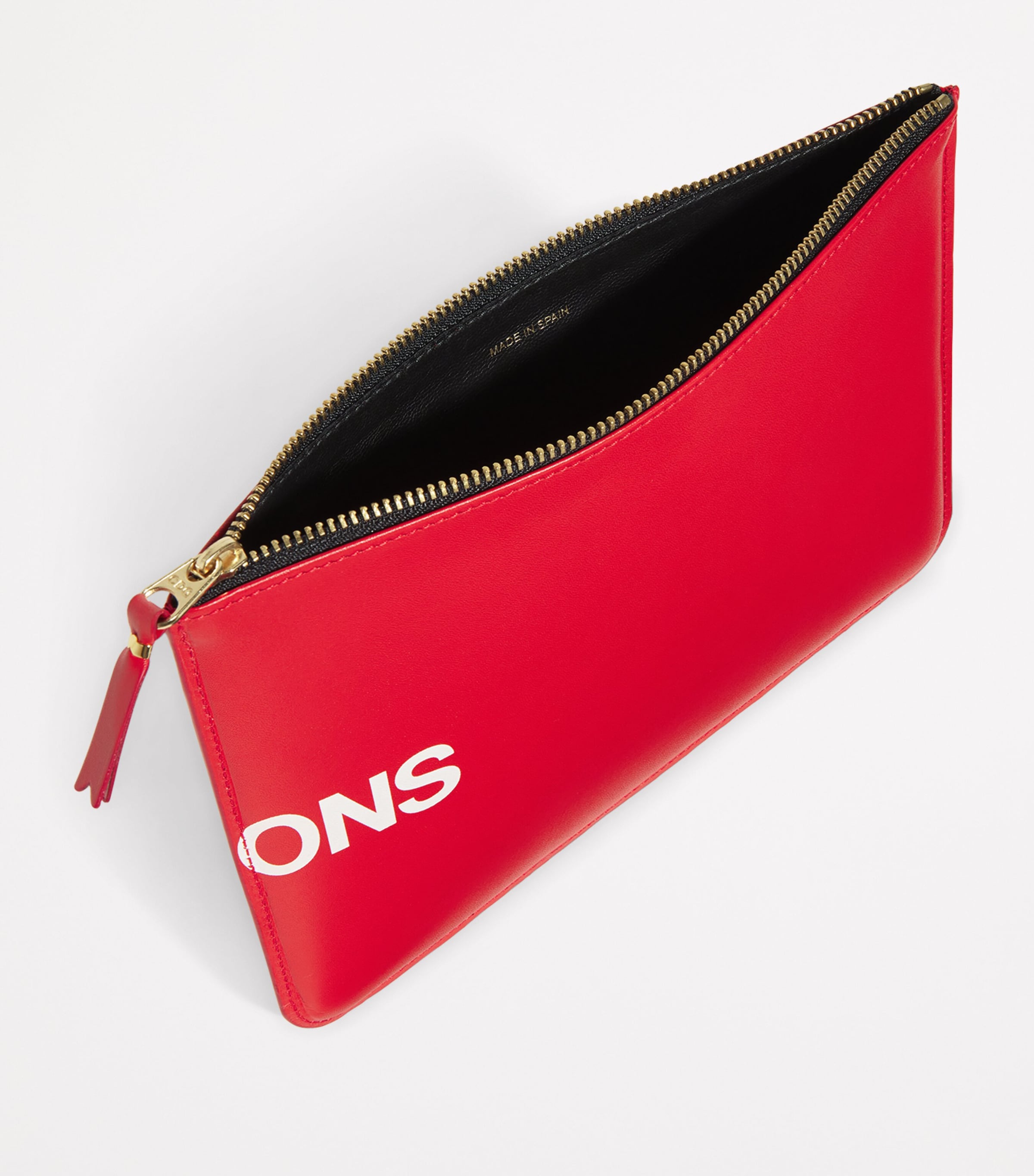 Large Leather Logo Pouch RED Image 3