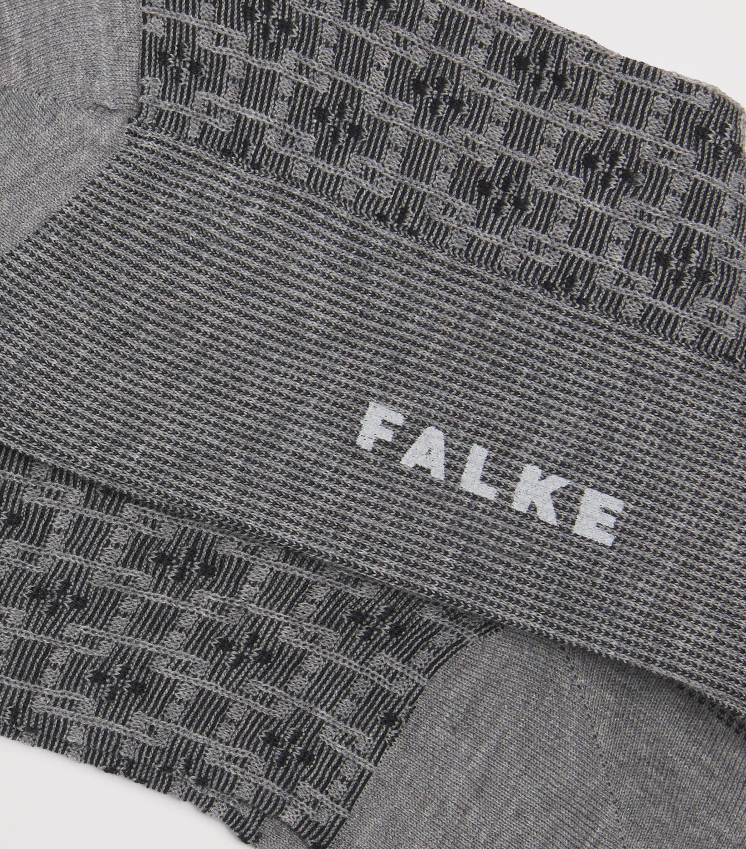 Falke Mens Artwork Tie Socks Light Grey Image 2