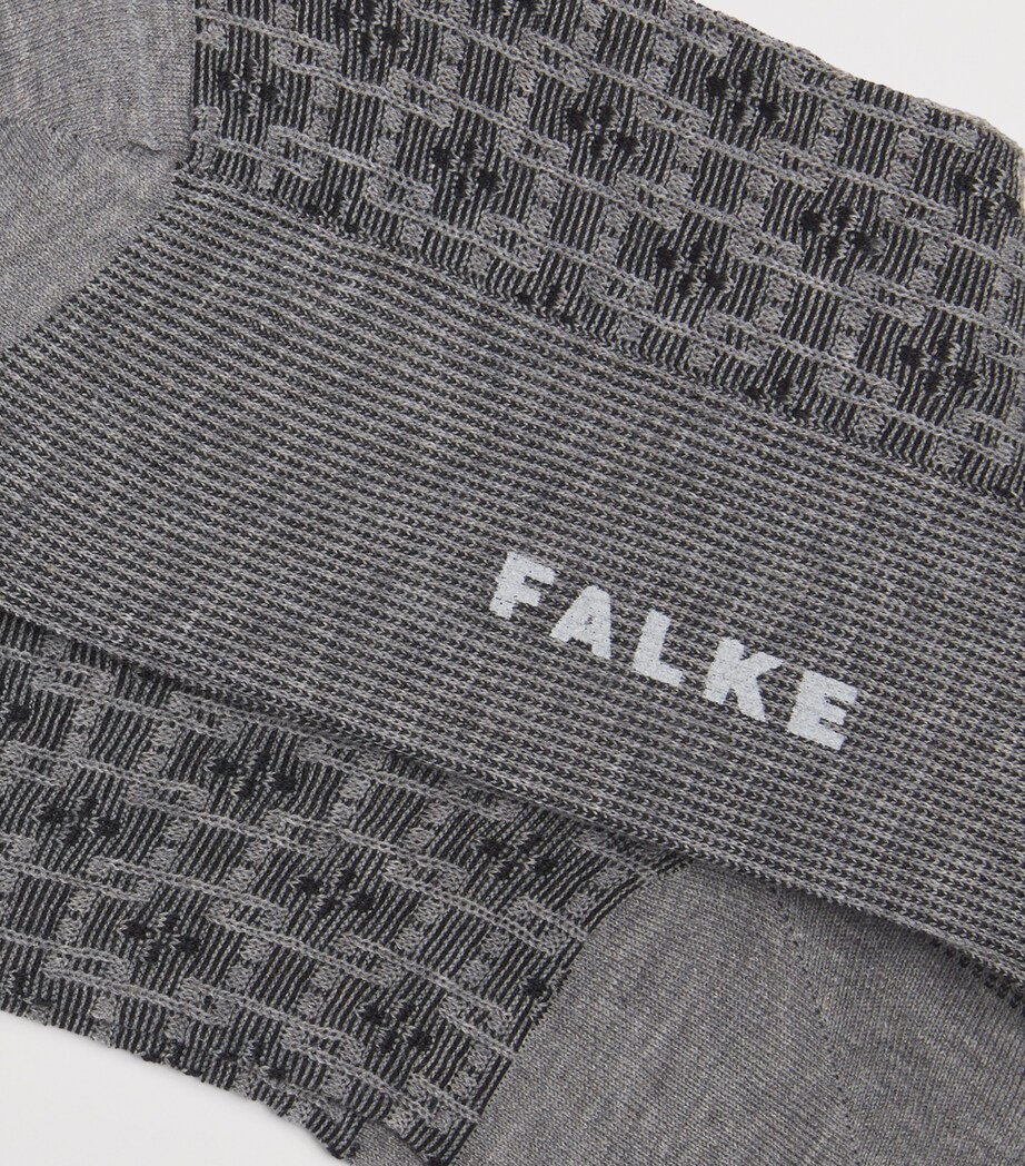 Falke Mens Artwork Tie Socks Light Grey Image 2