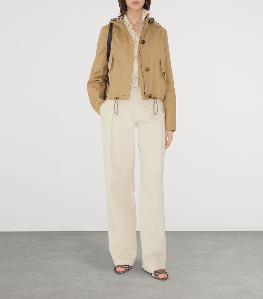 Gabardine Cropped Parka FLAX Image 2