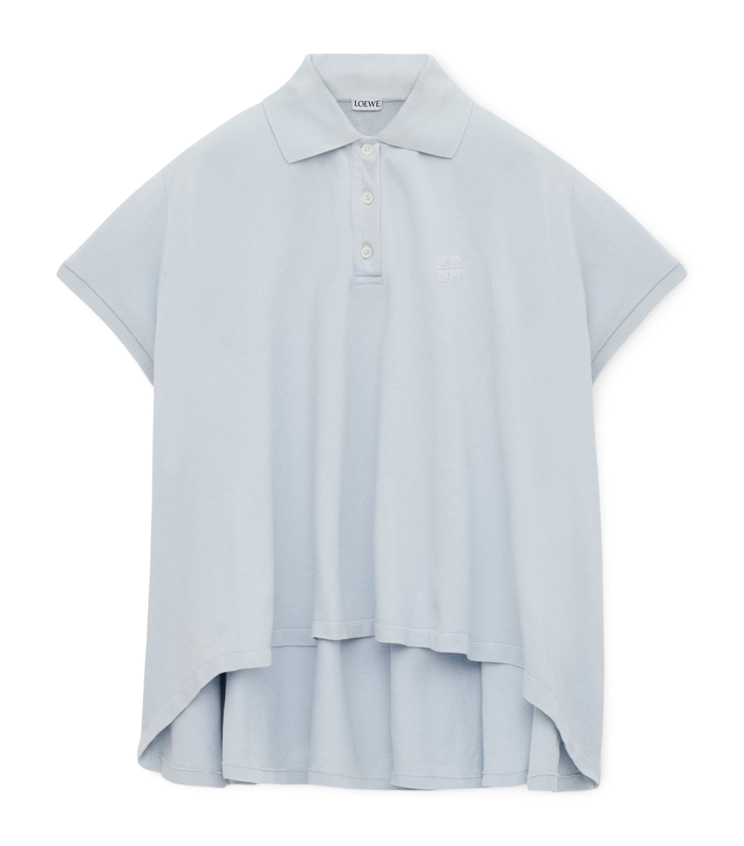 LOEWE Womens Stretch-Cotton Polo Shirt Light Blue Image 1
