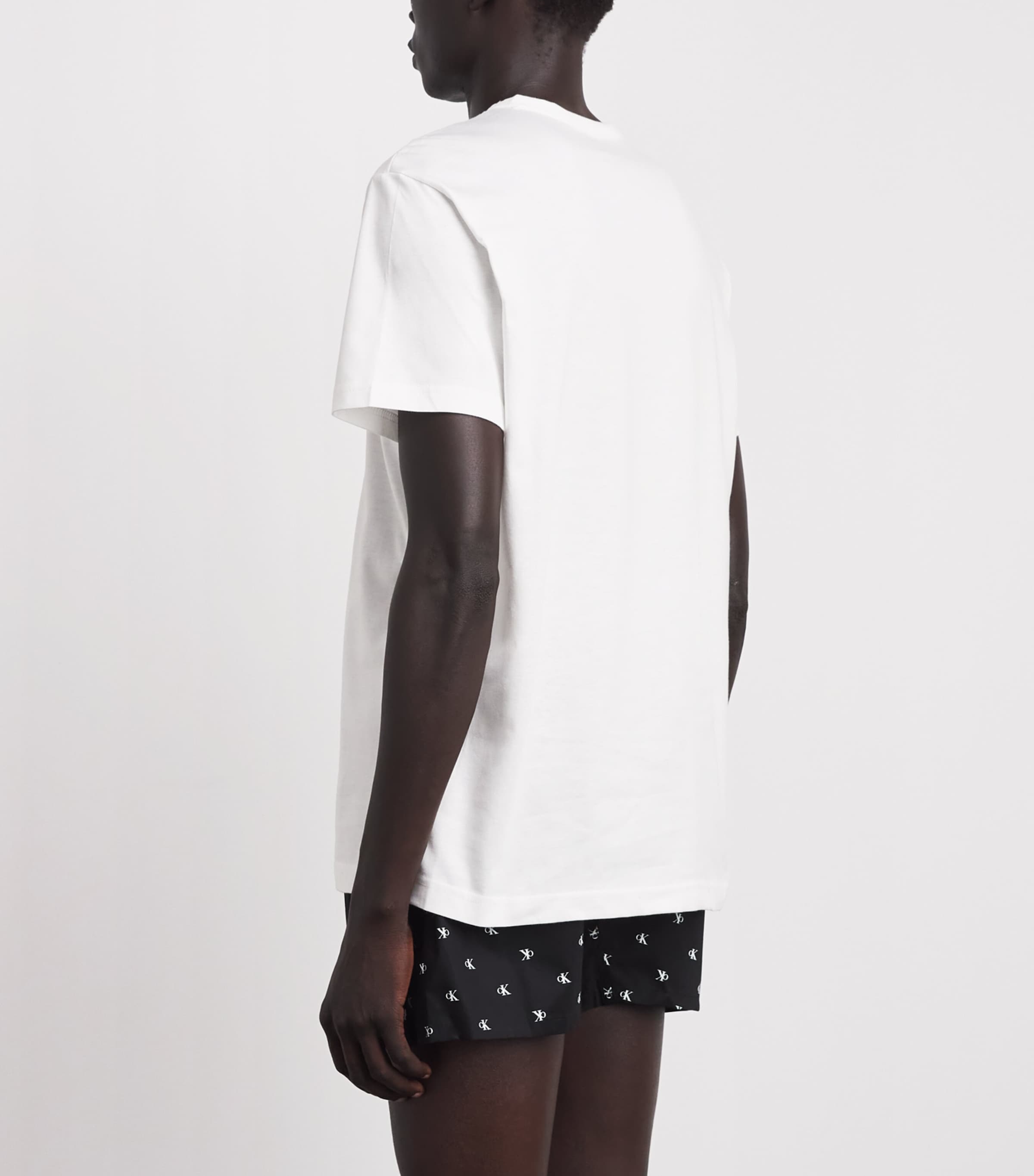 Calvin Klein Mens Cotton Logo Pyjama Top White Image 5