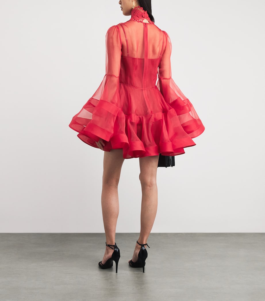 Silk Rebellion Lantern Mini Dress RED RED Image 3