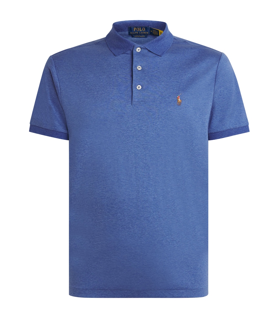 Polo Ralph Lauren Mens Pima Cotton Polo Shirt Faded Royal Heather Image 1