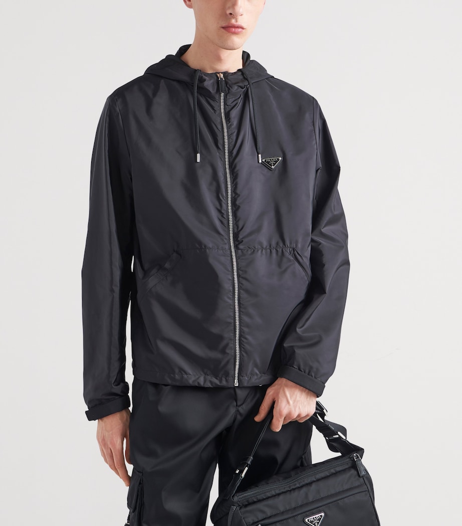 Prada Mens Re-Nylon Hooded Jacket Black Image 3