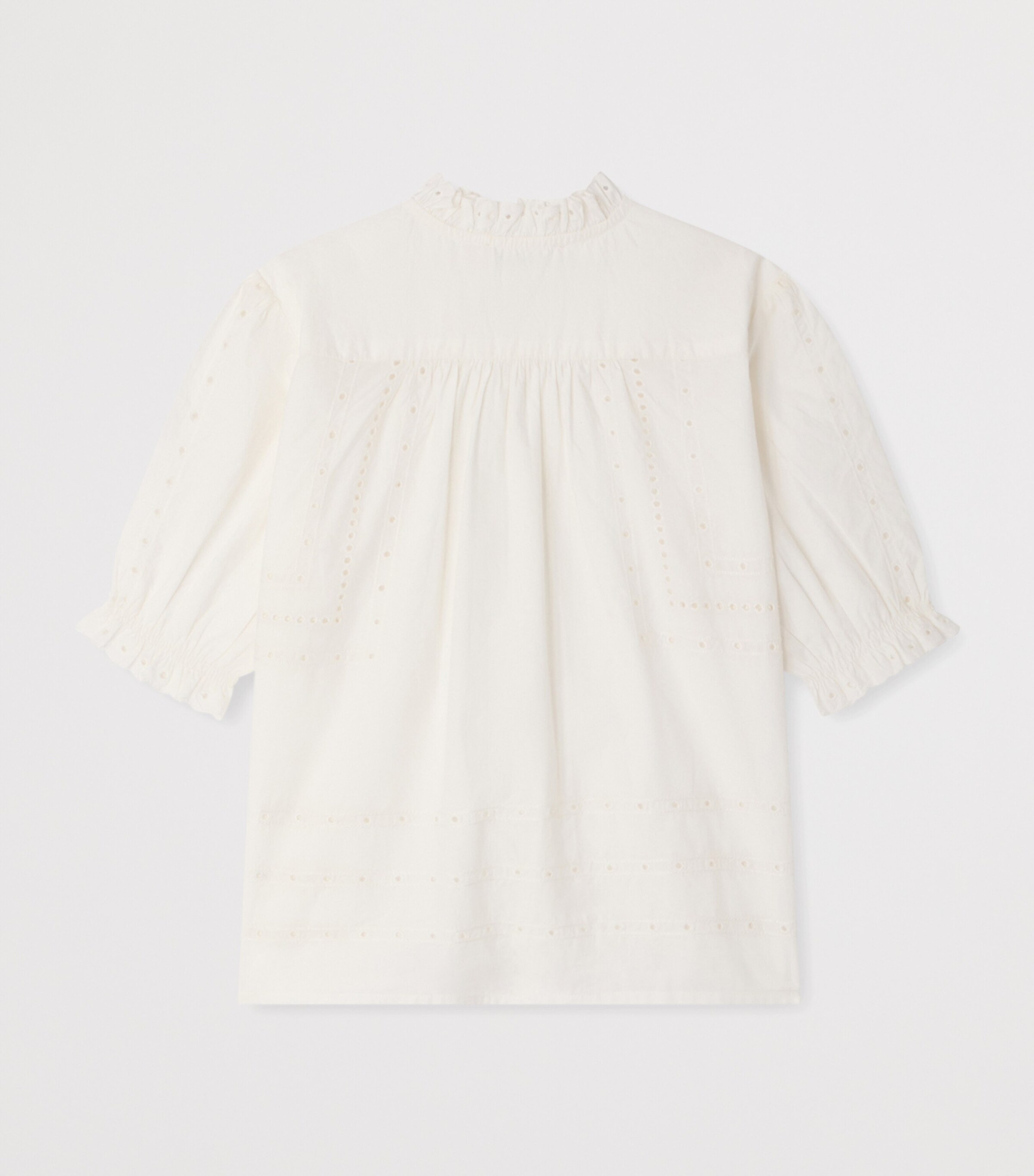 Bonpoint Cotton Broderie Anglaise Blouse (10-14 Years) Upb Blanc Lait Image 2