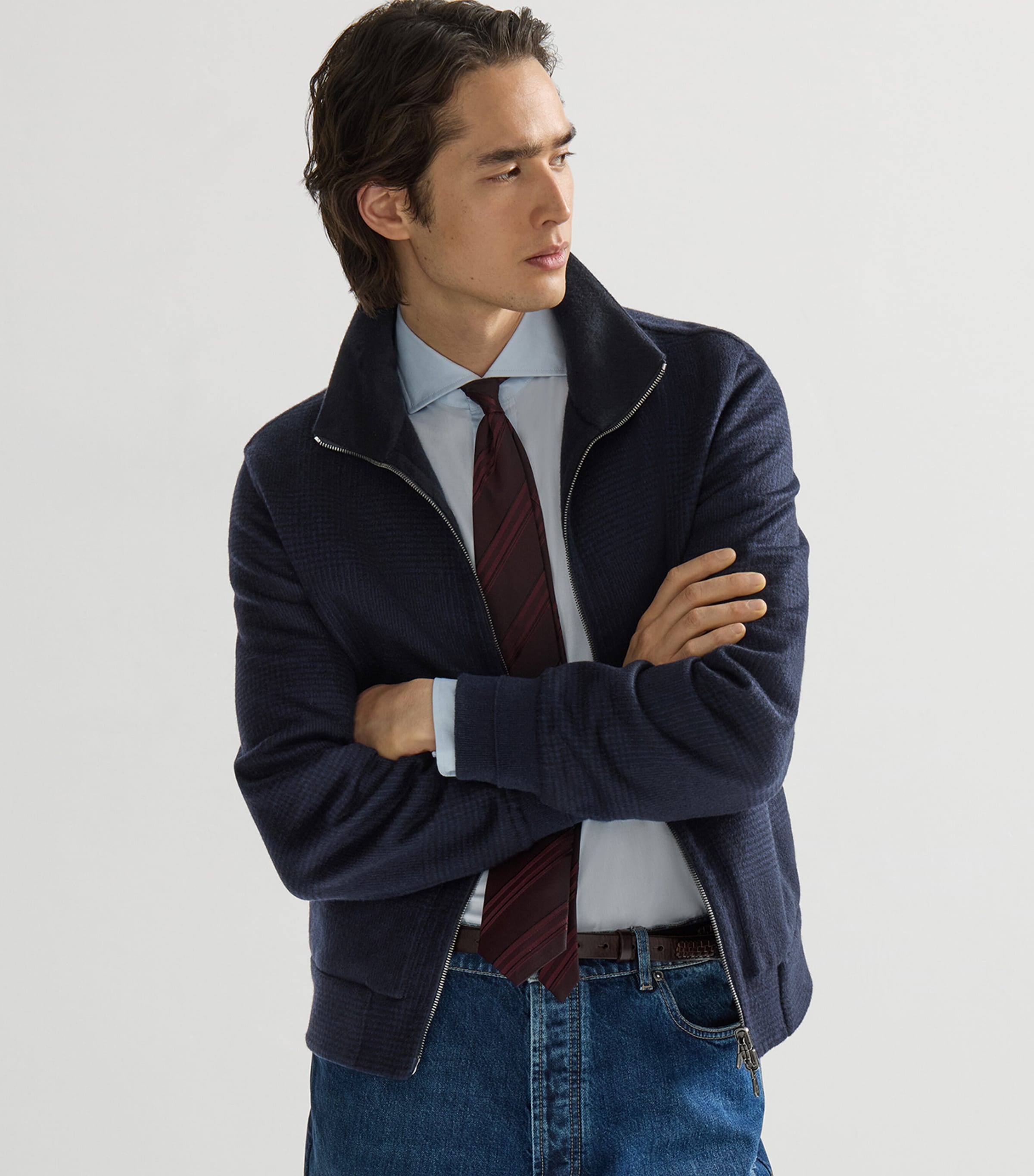 Brunello Cucinelli Mens Cashmere Reversible Check Jacket Image 4