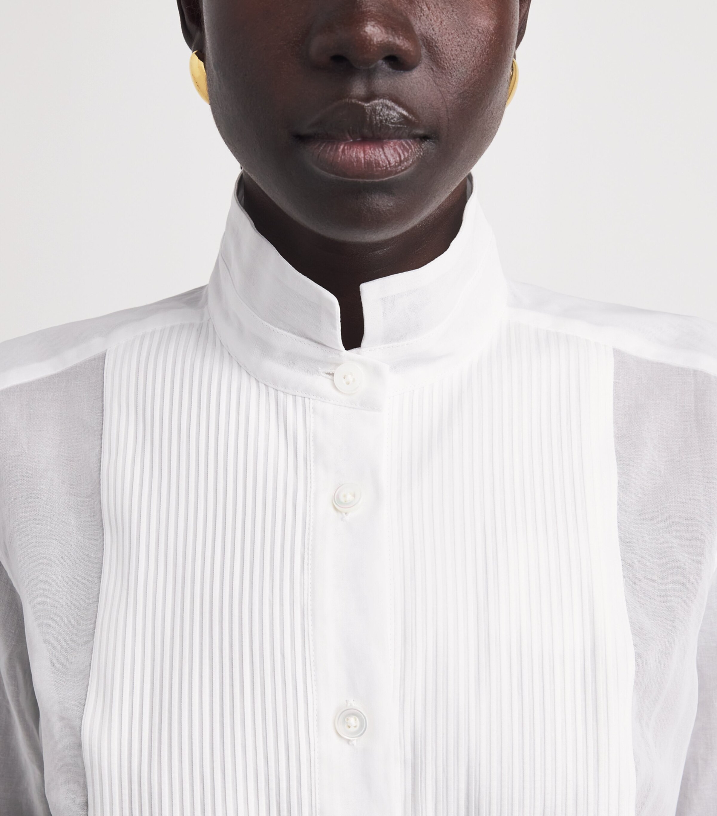 Eleventy Womens Cotton Longline Dress Shirt Bianco Image 3