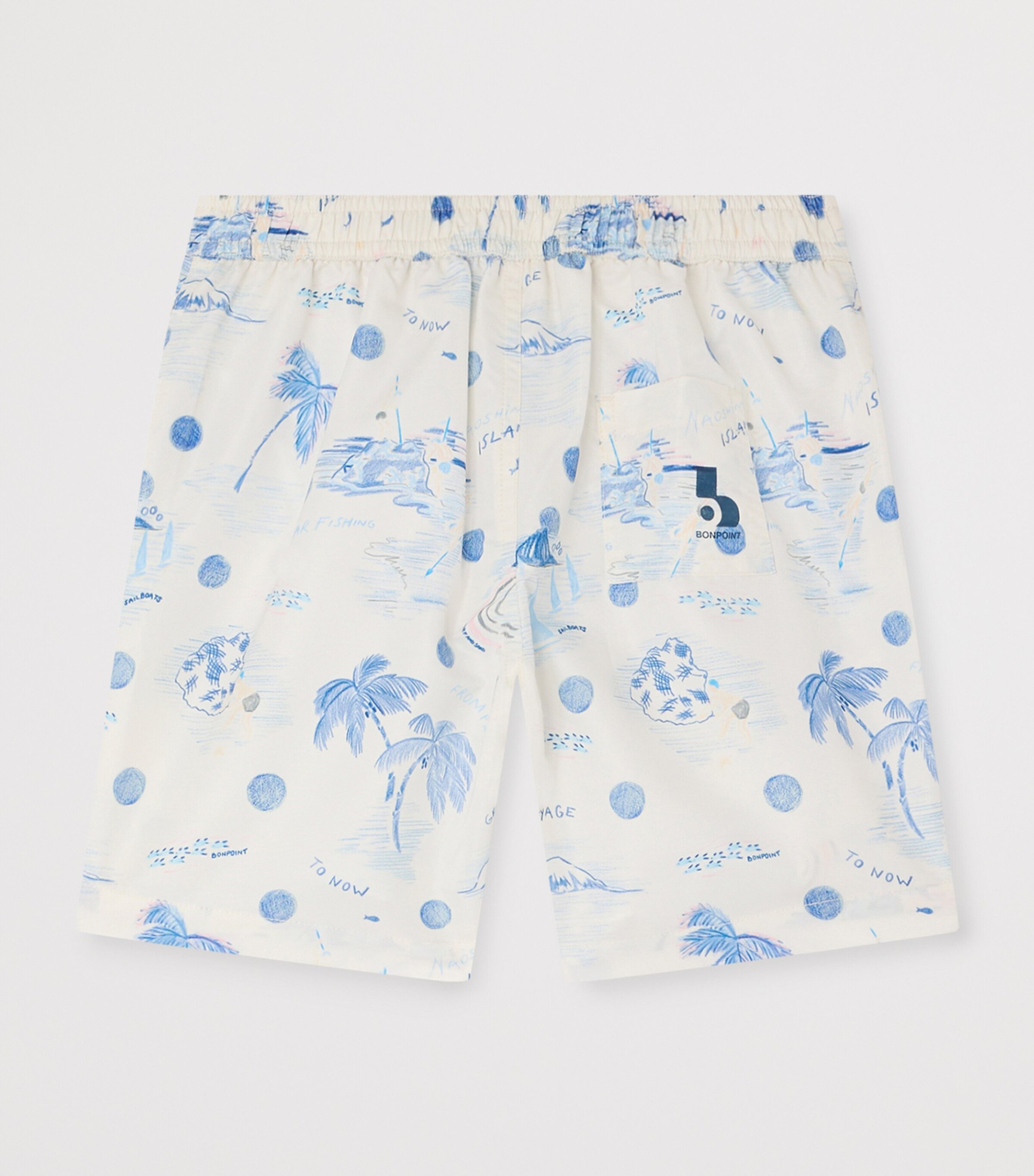 Bonpoint Printed Swim Shorts (10-14 Years) Imp Bleu Image 2