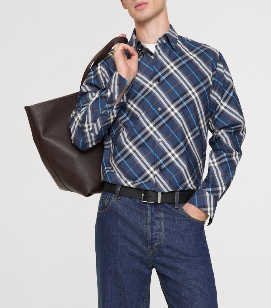 Cotton Poplin Check Shirt PILOT BLUE IP CHECK Image 2