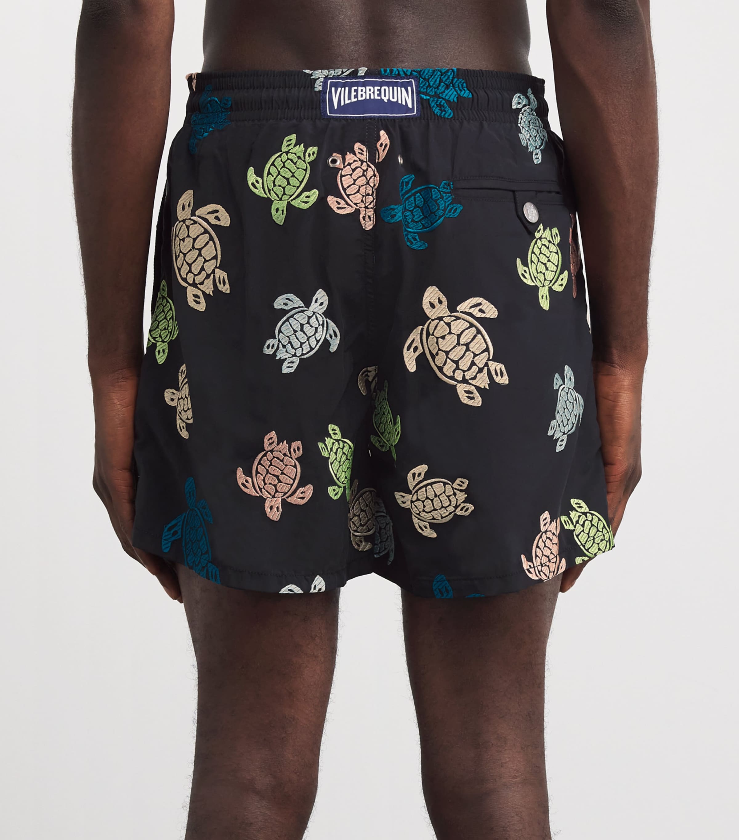 Vilebrequin Mens Turtle Mistral Swim Shorts Black Image 4
