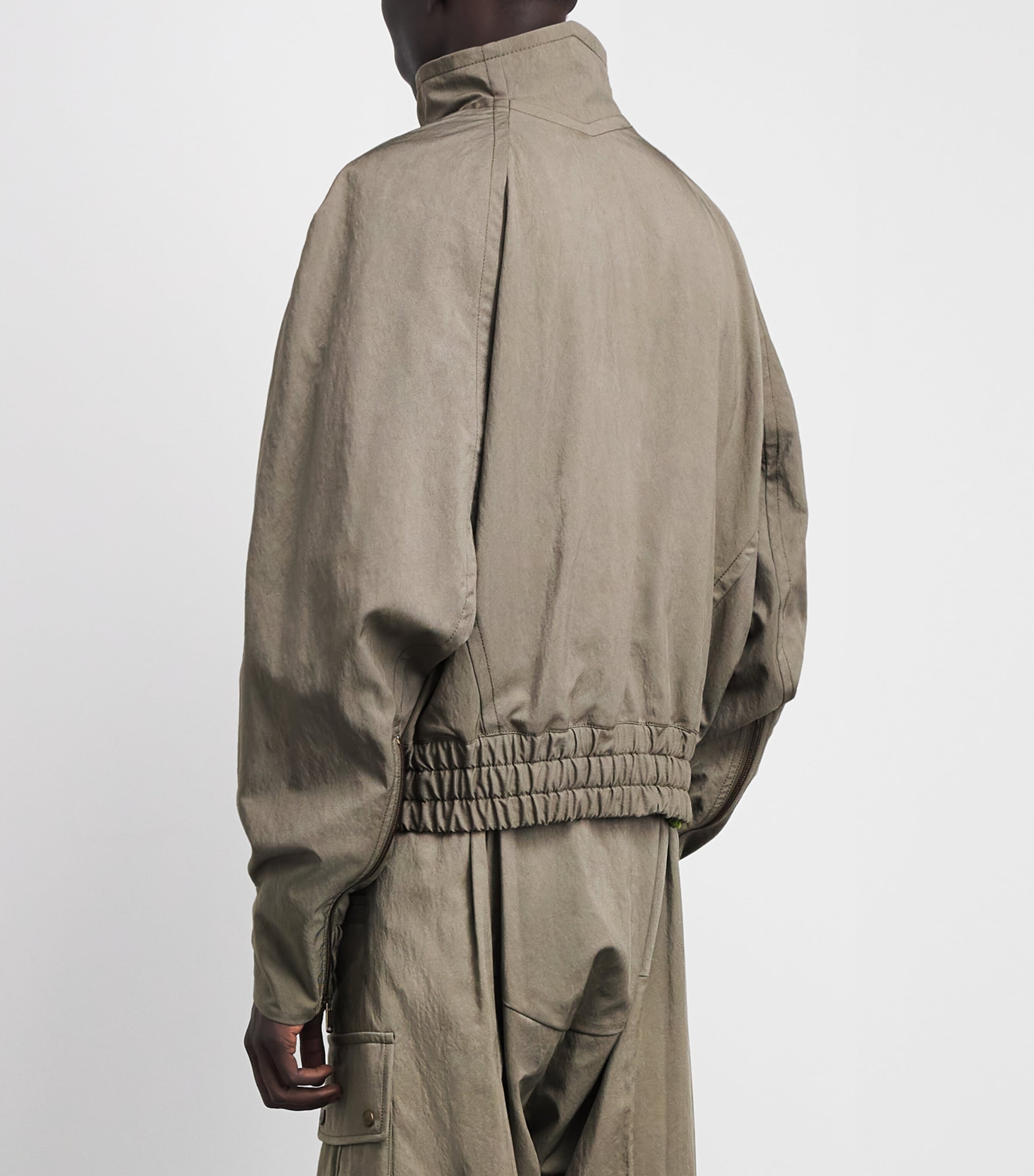 Vivienne Westwood Mens High-Neck Harrington Jacket Taupe Image 5