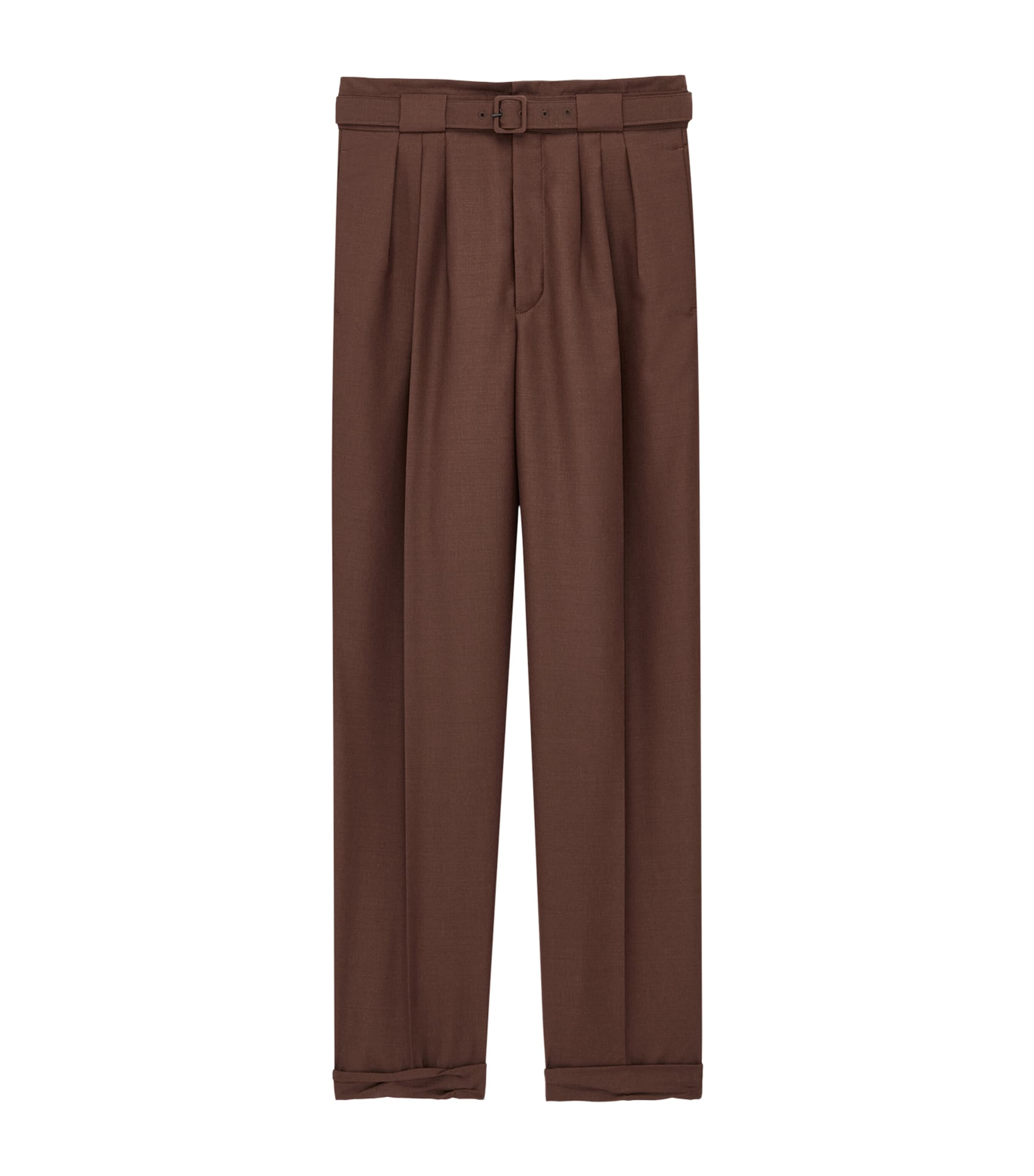 Wool-Mohair Pleated Straight Trousers 2019 Image 1