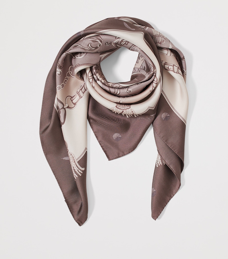 Aspinal Of London Silk Signature Scarf Moleskin Image 3