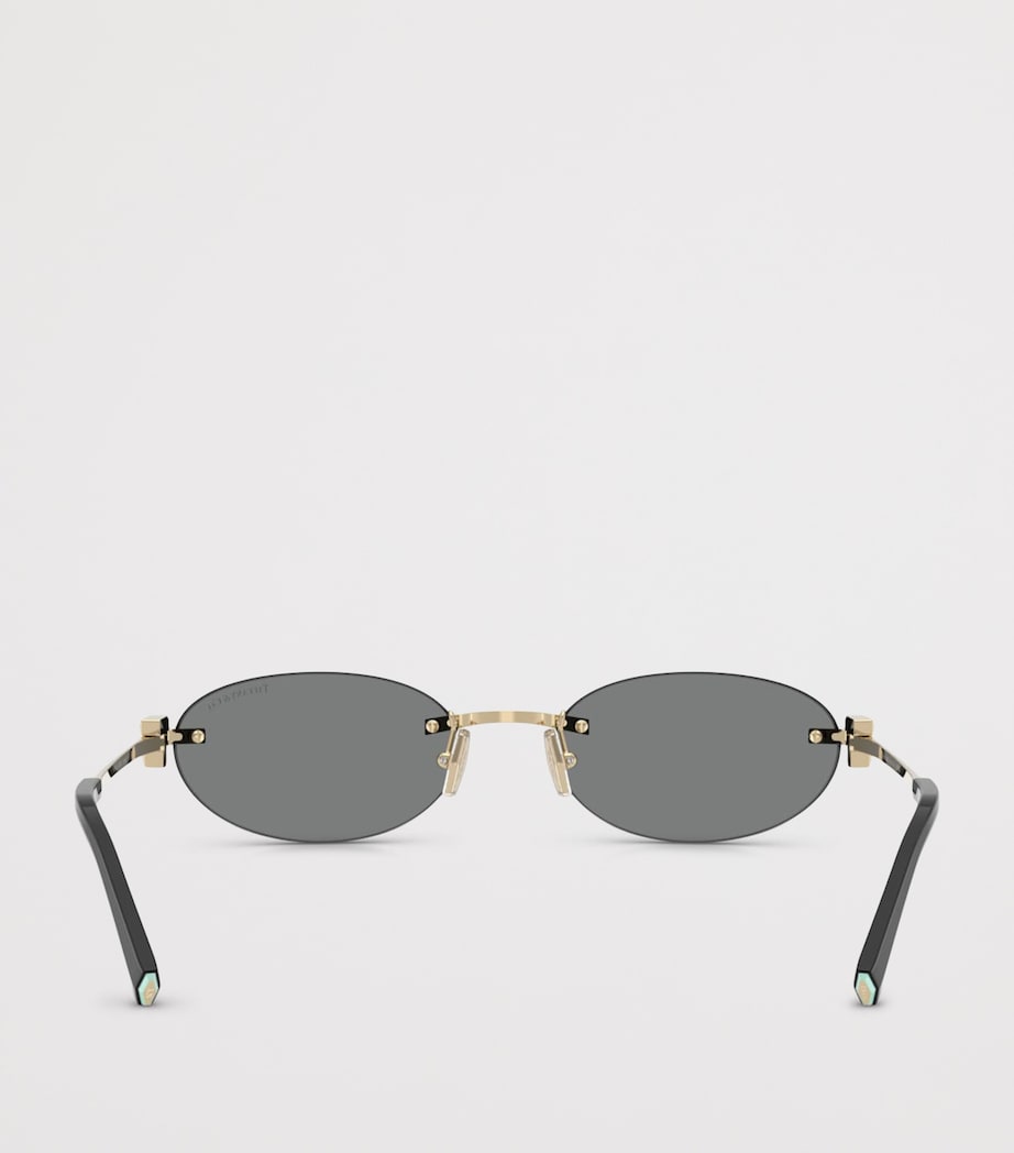 Tiffany & Co. Metal TF3119D Oval Sunglasses Gold Image 4
