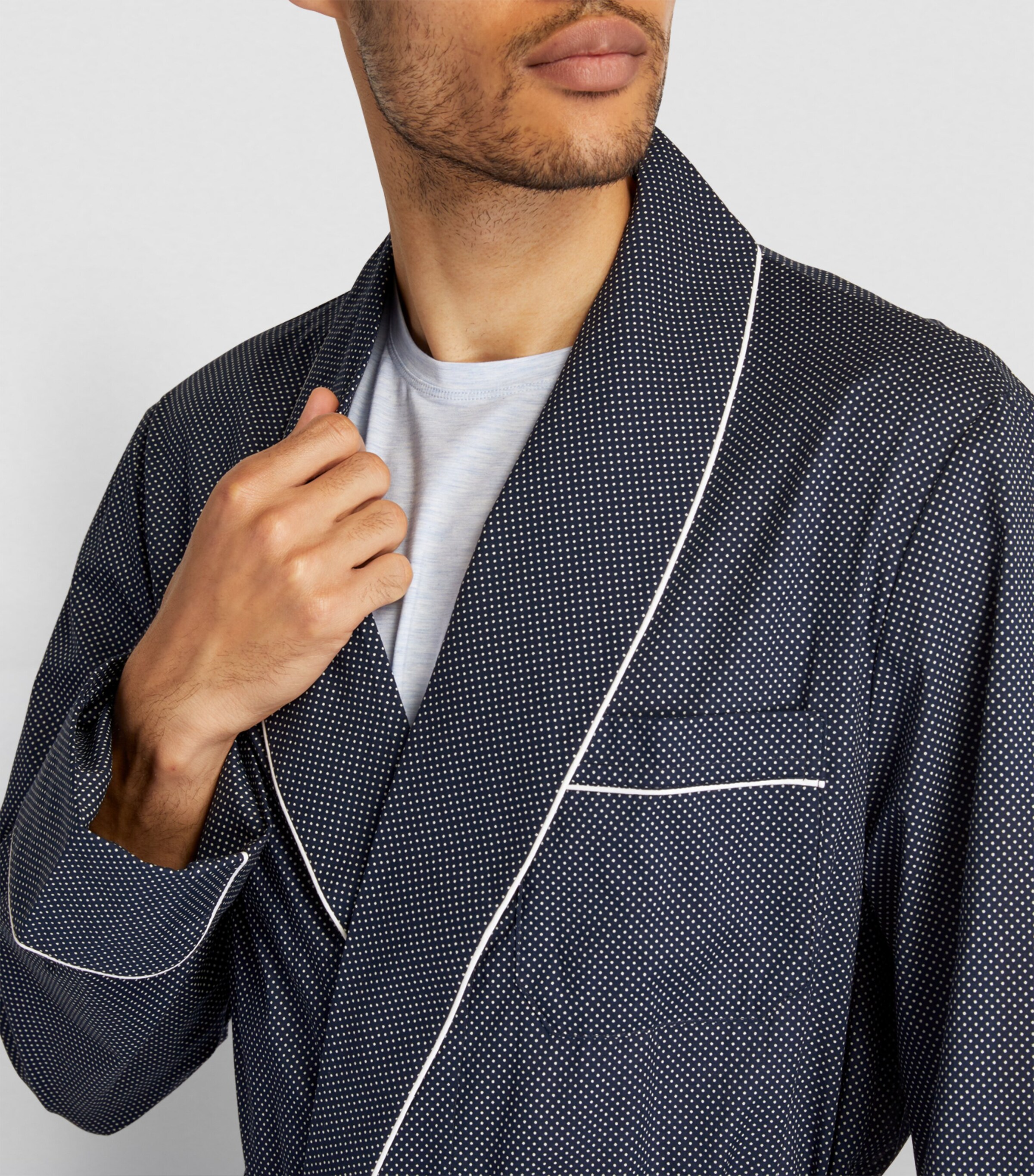 Polka-Dot Dressing Gown NAVY Image 6