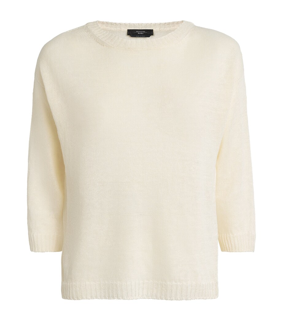 Linen Sweater WHITE Image 1