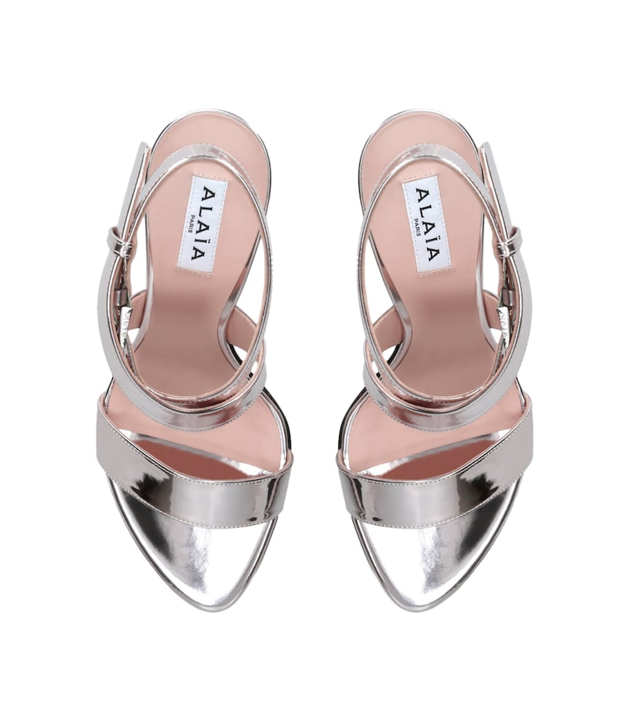 Alaïa Metallic Leather Cone Sandals 90 Blush Image 4