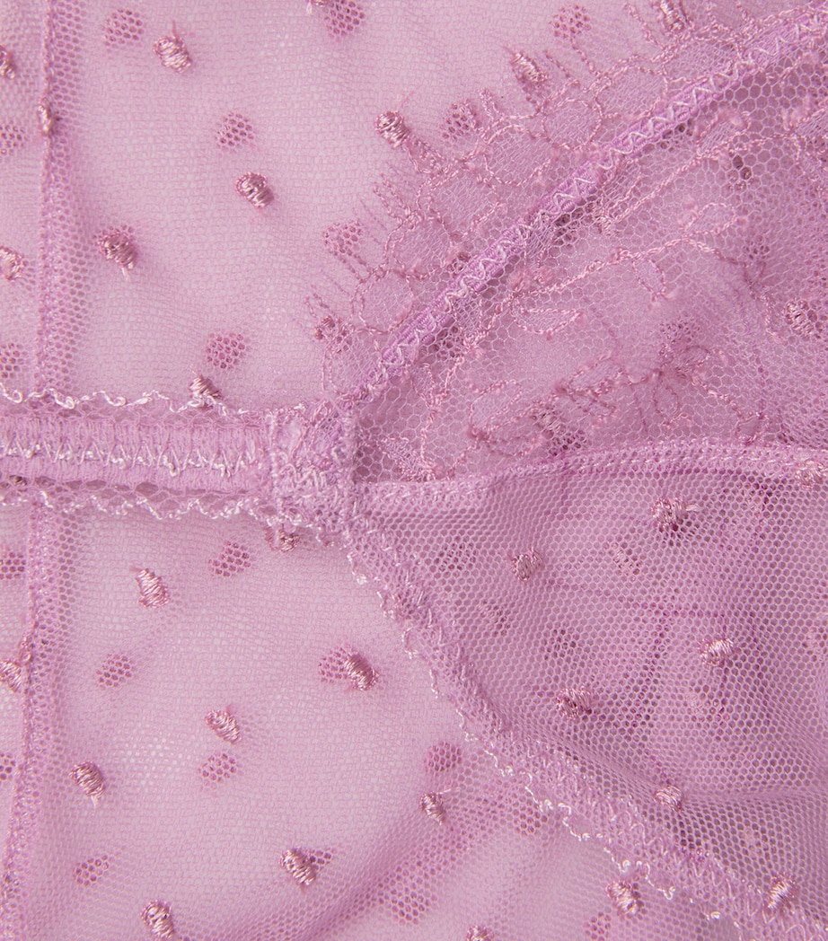 Kiki de Montparnasse Womens Lace Merci Beaucoup Longline Bra Mauve Image 4