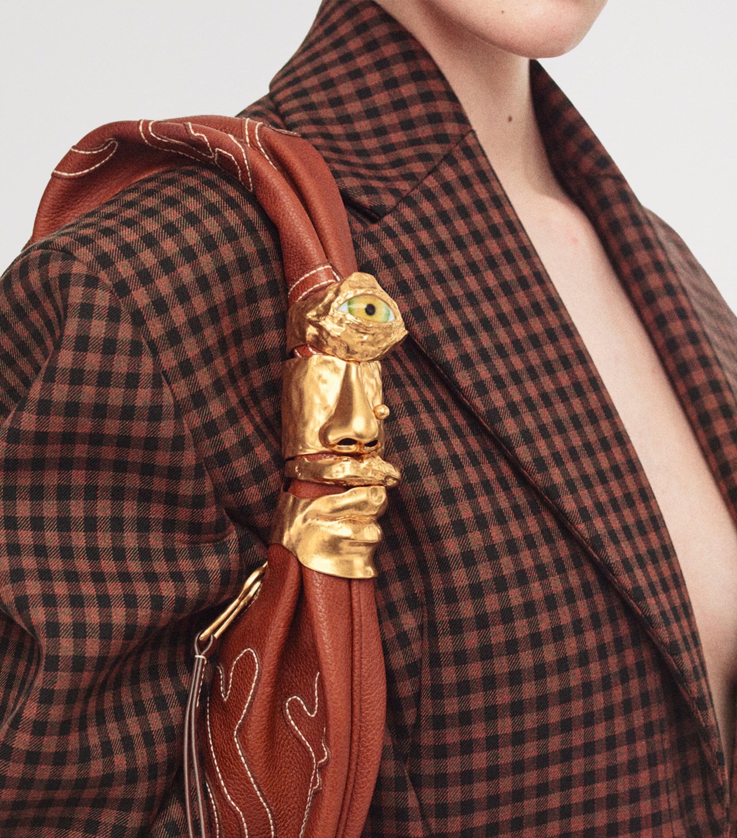 Small Leather Soufflé Shoulder Bag 806 CARAMEL Image 5